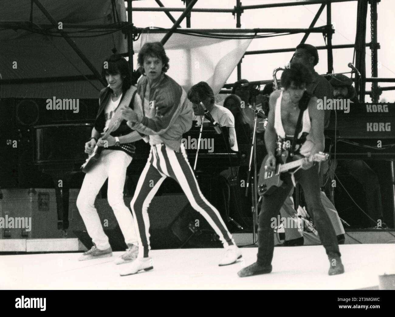 Die Band Rolling Stones auf Konzertreise, Frankreich 1982 Stockfoto