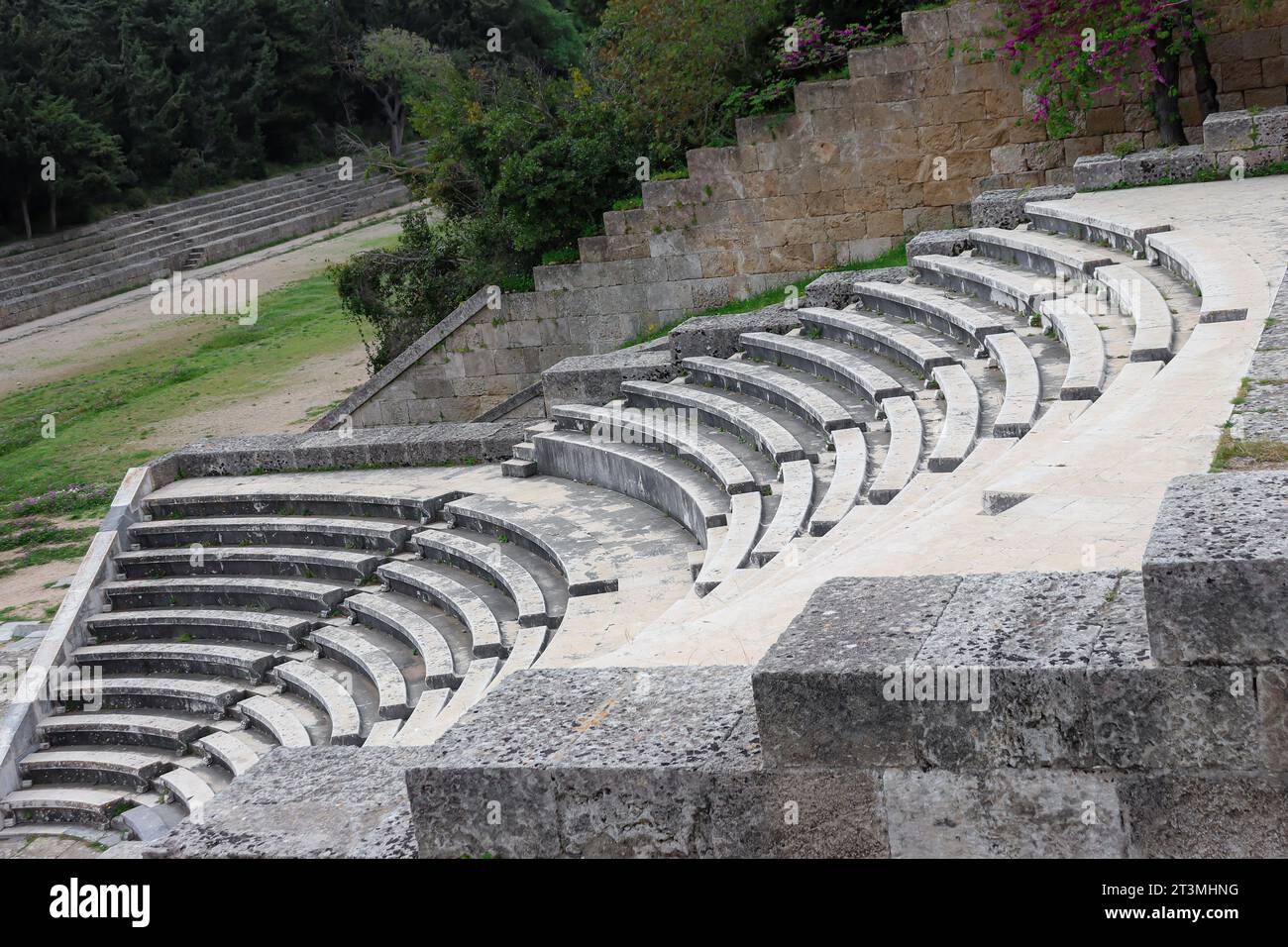 Akropolis von Rhodos, Marmor Odeon als Theater für 800 Zuschauer Stockfoto