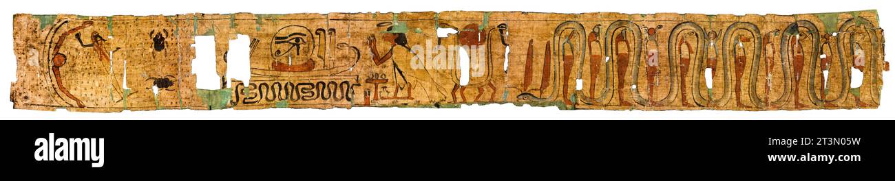 Das Alte Ägypten. Begräbnispapyrus (1069–945 v. Chr.), Grabblättchen, um den Verstorbenen ins Jenseits zu begleiten Stockfoto
