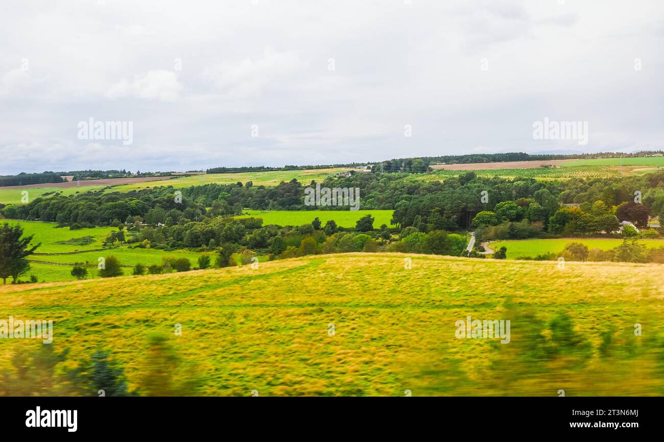 Panorama der schottischen Lowlands zwischen Inverness und Aviemore Stockfoto