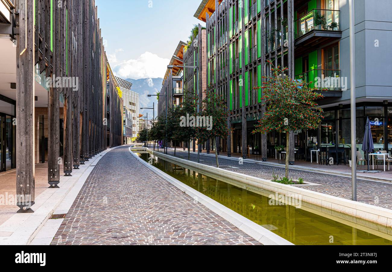 Le Albere Wohnviertel von Trient, entworfen vom berühmten italienischen Architekten Renzo Piano, Jahr 2013 - Trient, Italien Stockfoto