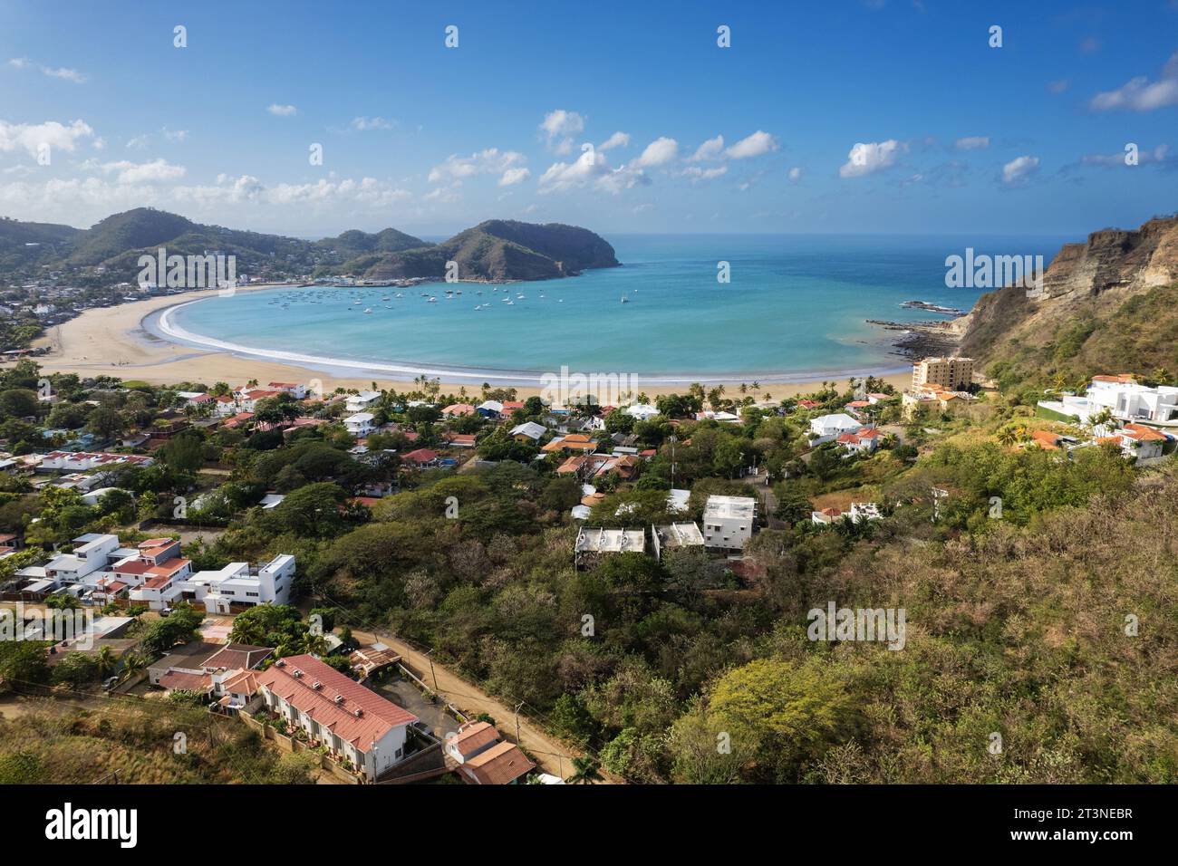 San Juan Del Sur Reiseziel in Nicaragua Landschaft aus der Vogelperspektive Stockfoto
