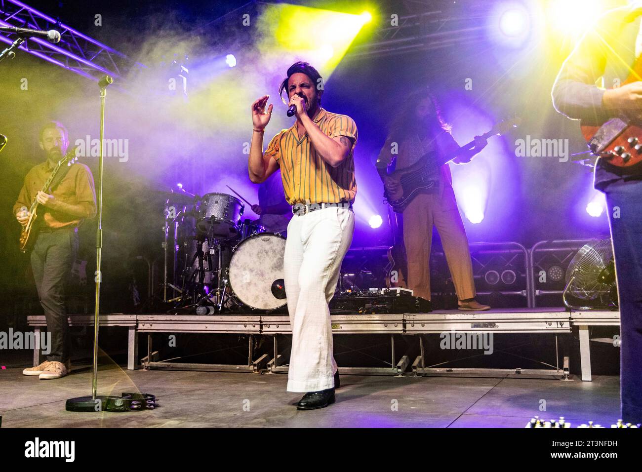 MAILAND, ITALIEN - 17. OKTOBER: Sameer Gadhia von Young the Giant tritt am 17. Oktober 2023 im Circolo Magnolia Segrate Mailand auf. (Foto: Roberto Finizio/NurPhoto) Stockfoto