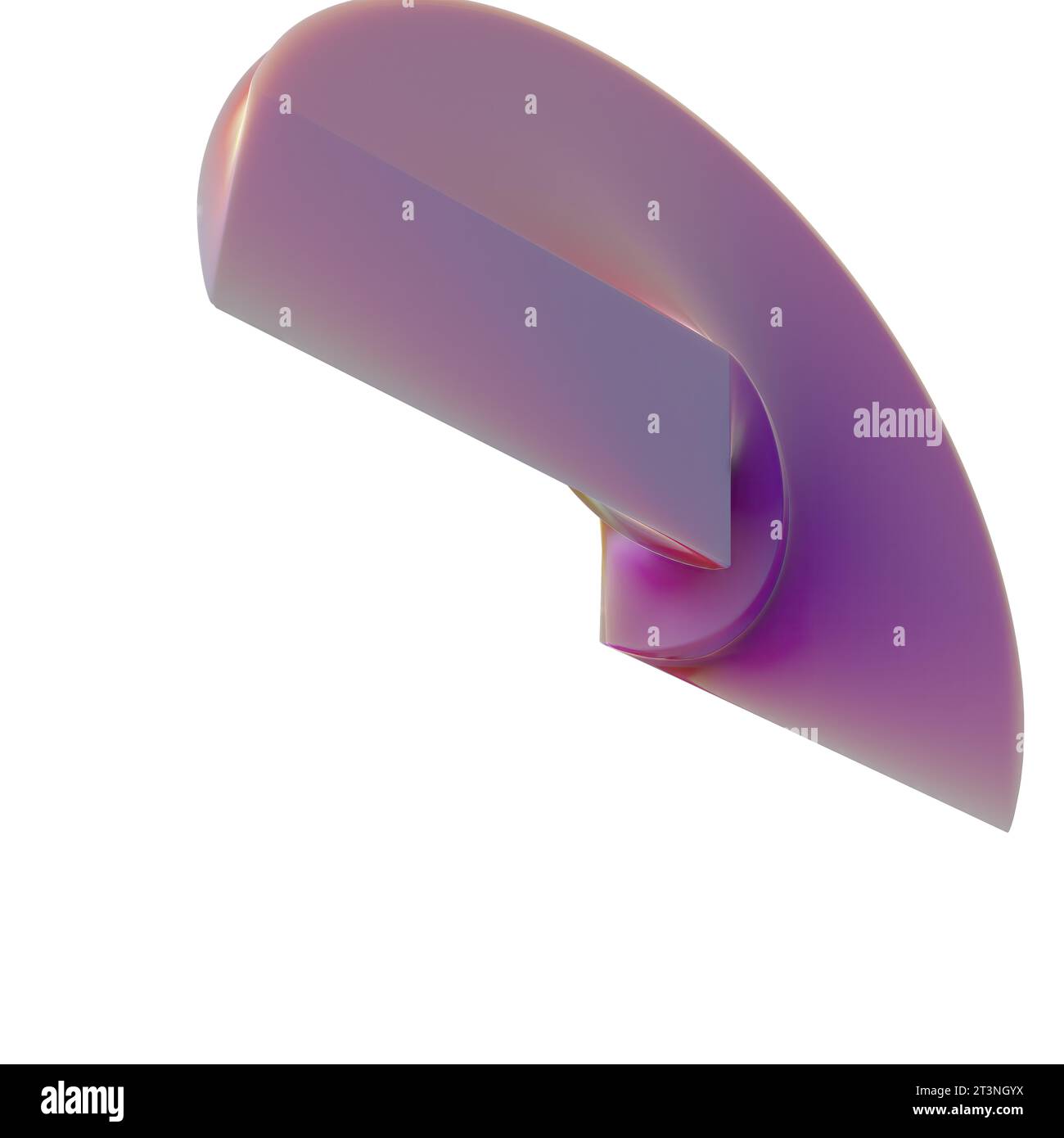 Abstrakter Hintergrund des isolierten Twisted Rectangle Pink elegant Modern 3D Rendering Bildhochauflösendes 3D-Rendering-Bild Stockfoto