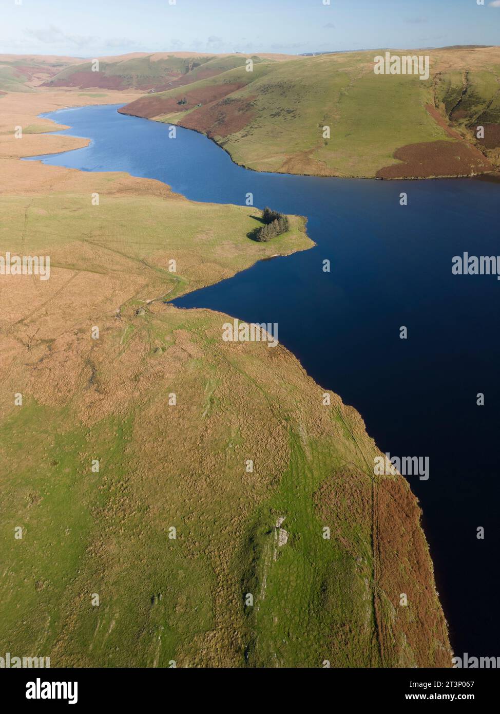 Aus der Vogelperspektive des Elan Valley Stockfoto