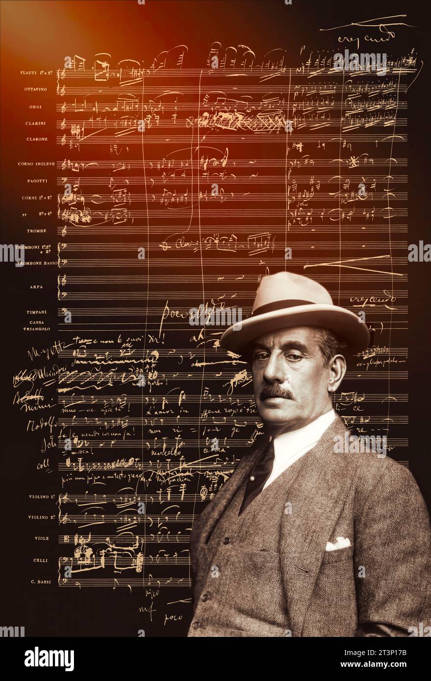 Puccini, 18581924, italienischer Komponist, digital bearbeitet
