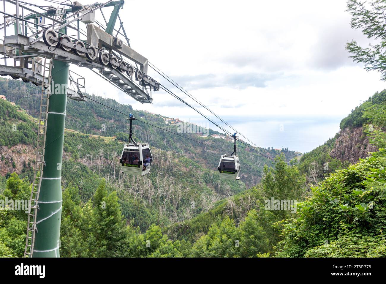 Teleférico do Jardim Botânico (Bergbahn) zum Botanischen Garten, Largo das Babosas, Monte, Funchal, Madeira, Portugal Stockfoto