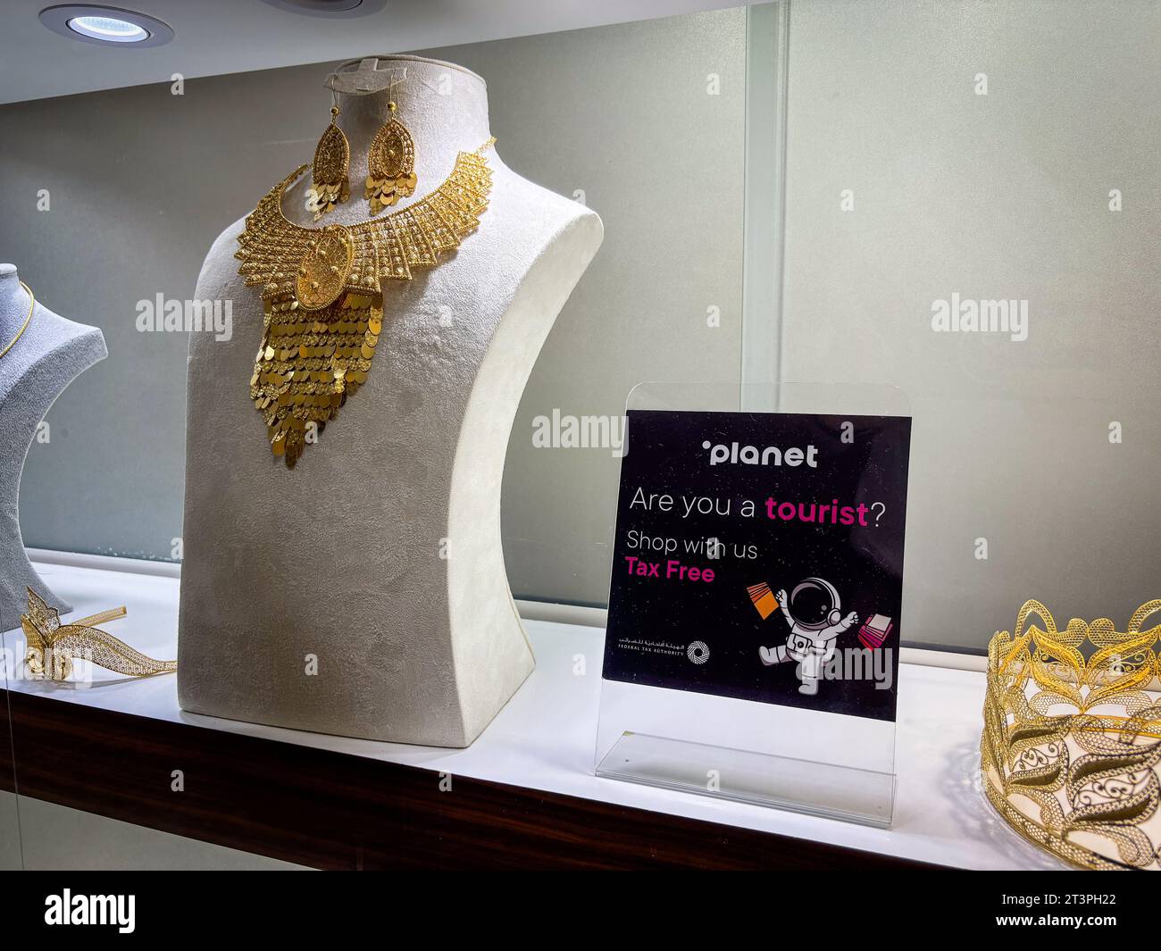 Vereinigte Arabische Emirate, Dubai, 20.10.2023. Im Gold-Souk, wo man Gold- und Silberschmuck kaufen kann. Foto von Fred MARIE / Collectif DR. Stockfoto