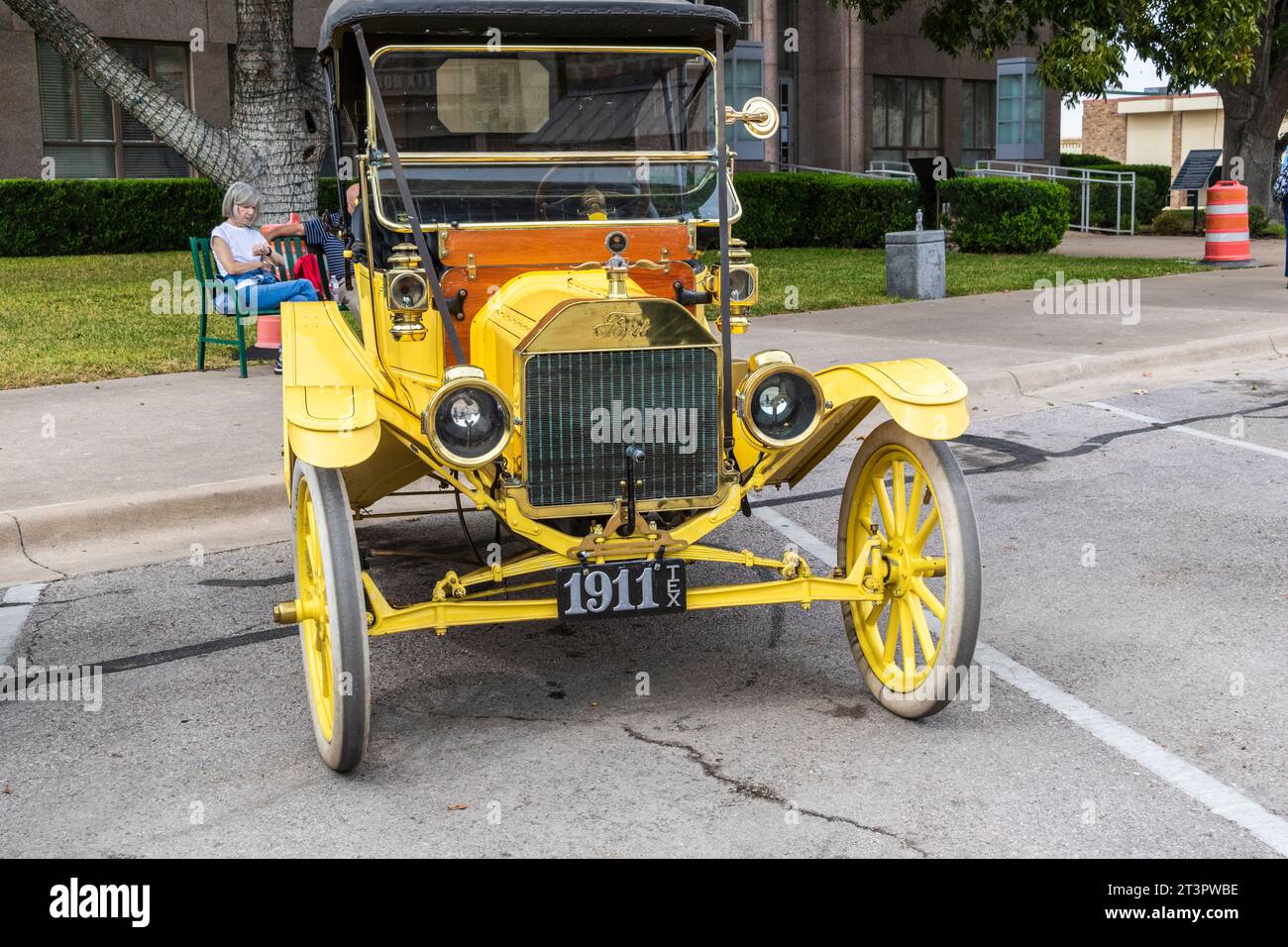 Austin Steam Train Association Hill County Flyer halten in Burnet, Texas - für Mittagessen, Shopping und Unterhaltung. Stockfoto