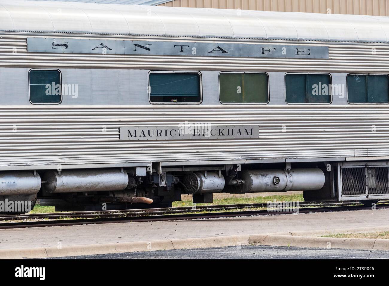Austin Steam Train Association Hill County Flyer halten in Burnet, Texas - für Mittagessen, Shopping und Unterhaltung. Stockfoto