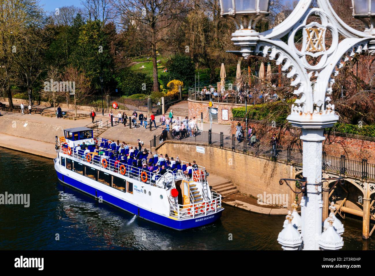 Stadtkreuzfahrten - Lendal Bridge Landing. York, North Yorkshire, Yorkshire und The Humber, England, Vereinigtes Königreich, Europa Stockfoto