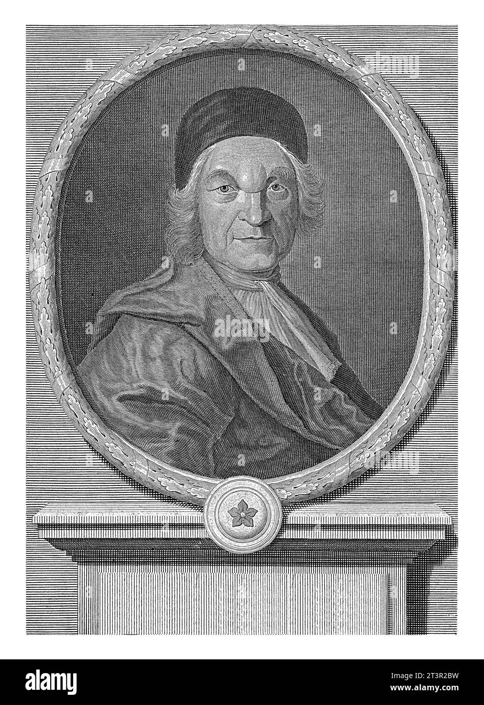 Porträt von Charles de Marguetel de Saint Denis, Pieter van Gunst, nach B. Arland, nach N. Parmentier, 1701–1731 Charles de Marguetel de Saint den Stockfoto