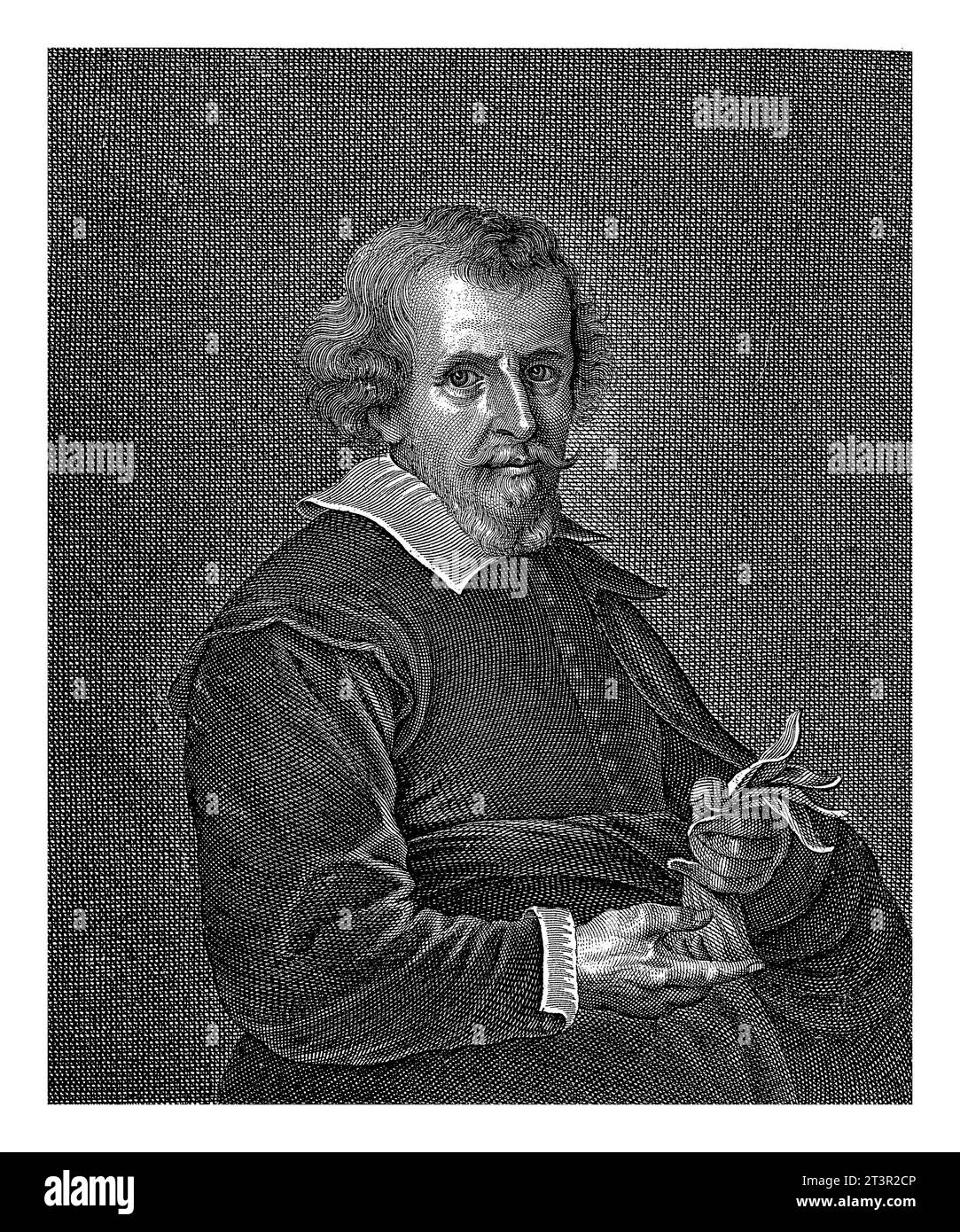 Porträt von David Teniers (I), Pieter van Lisebetten, nach Peter van Mol, 1662 Porträt des Künstlers David Teniers (I). Stockfoto