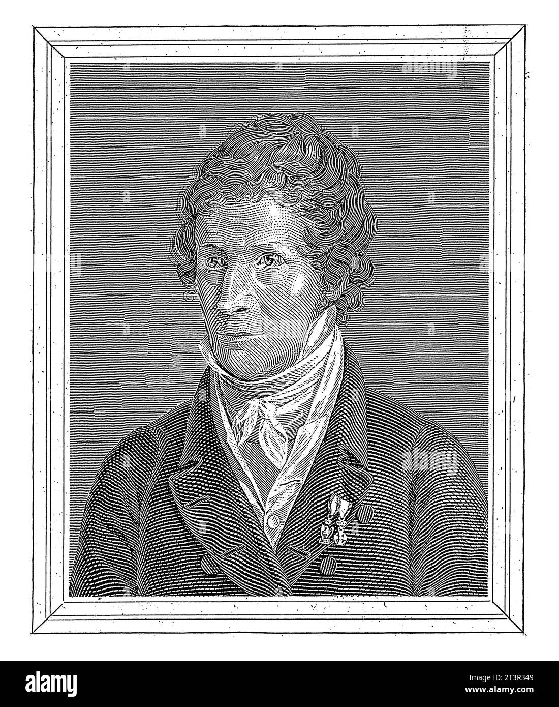 Porträt von Bertel Thorvaldsen, C. Buscher, nach Christian Hornemann, 1829-1832 Stockfoto