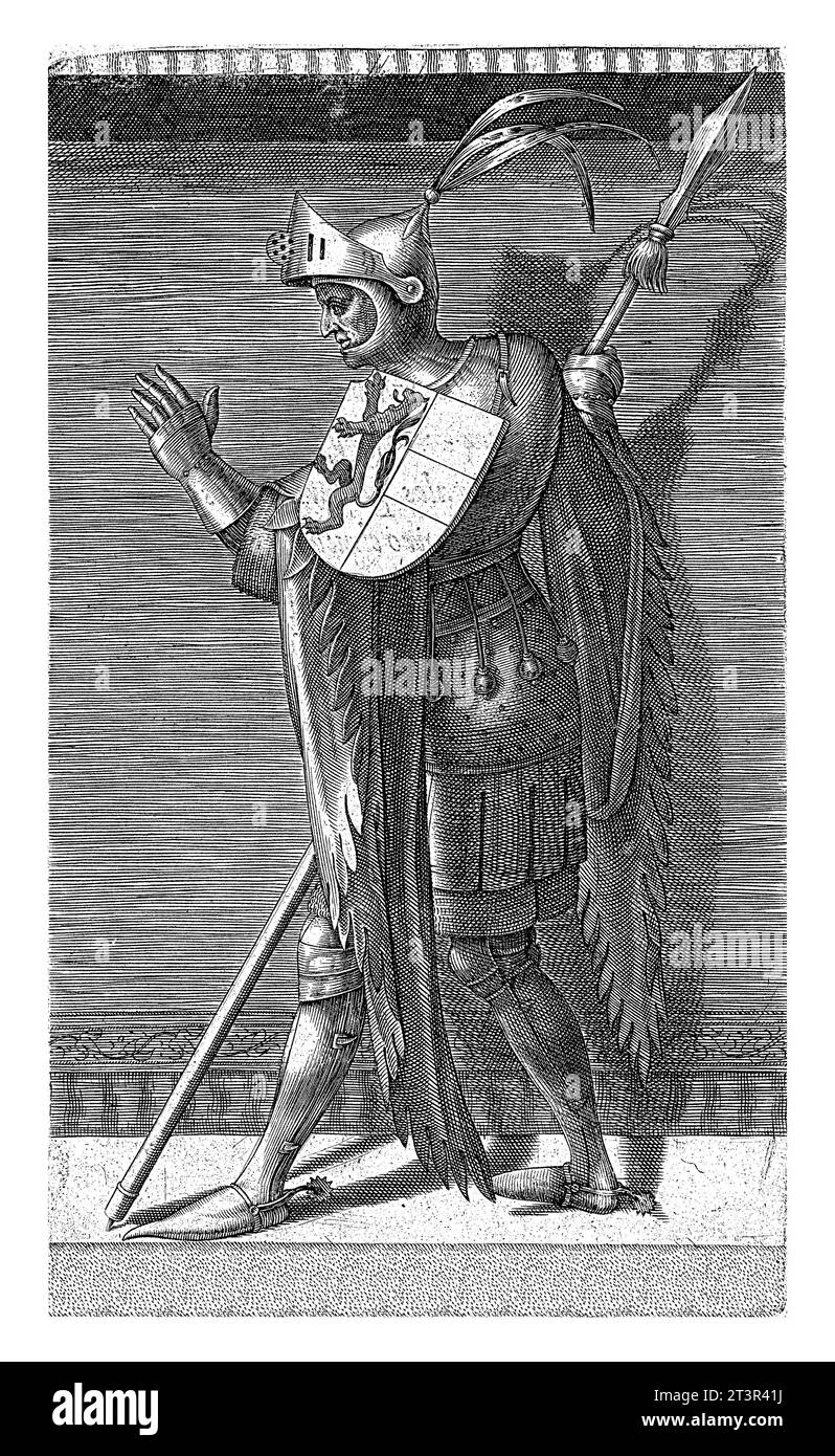 Porträt von Gottfried III. Mit dem Hügel, Herzog von Lothringen und Graf von Holland, Philips Galle (zugeschrieben zu Werkstatt von), nach Willem Thibaut, 1 Stockfoto