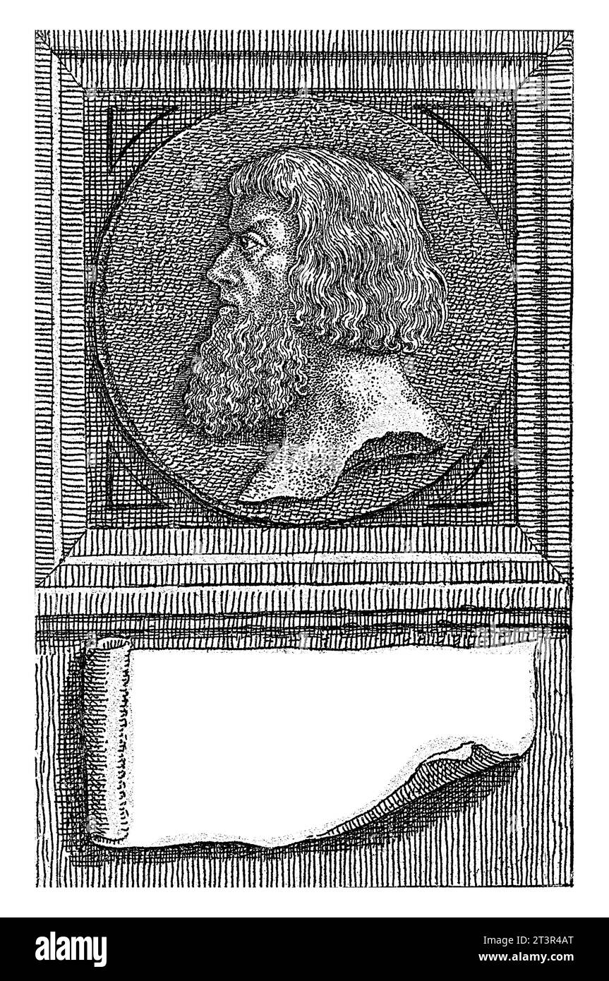 Porträtmedaillon von Martin Geuder, Johann Friedrich Leonard, 1668 Porträt von Martin Geuder, Richter in Nürnberg, 73 Jahre alt. Stockfoto