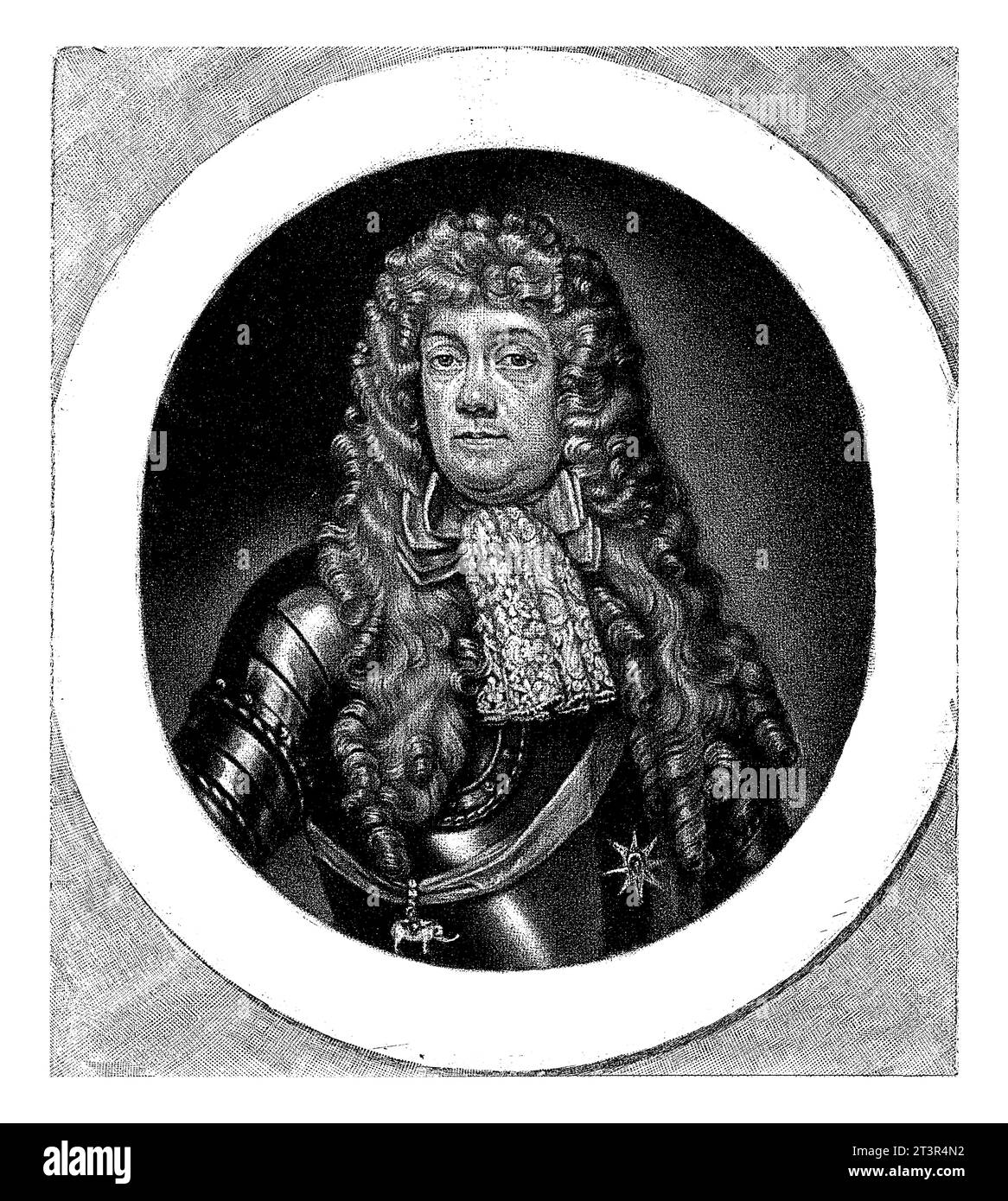 Porträt von Cornelis Tromp, Jacob Gole, 1676–1724 Admiral Cornelis Tromp, in Rüstung gekleidet. Er trägt das Zeichen des Elefantenordens. Stockfoto