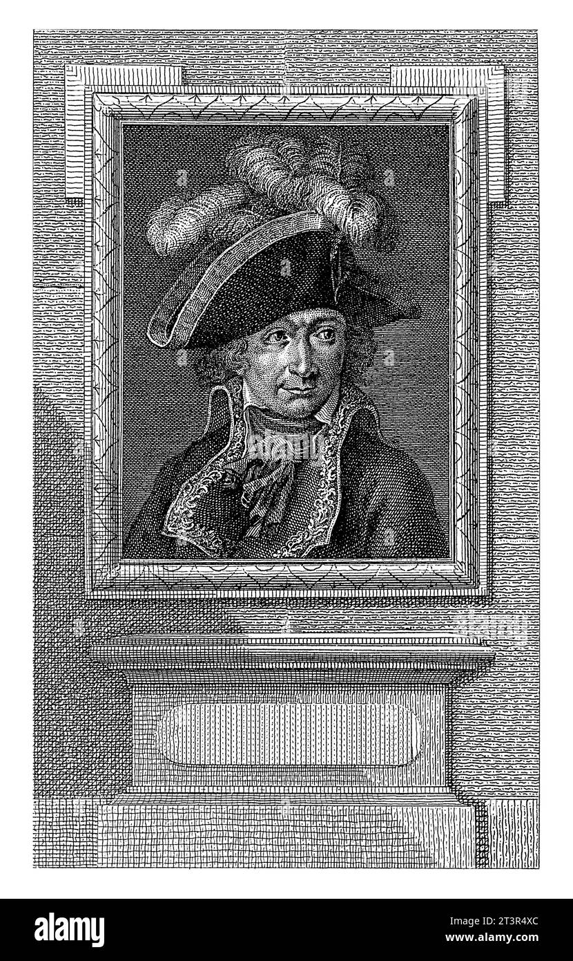 Porträt des französischen Generals Charles Pichegru, Reinier Vinkeles (I), nach Monogrammist AS (18. Jahrhundert), 1786–1809 Stockfoto