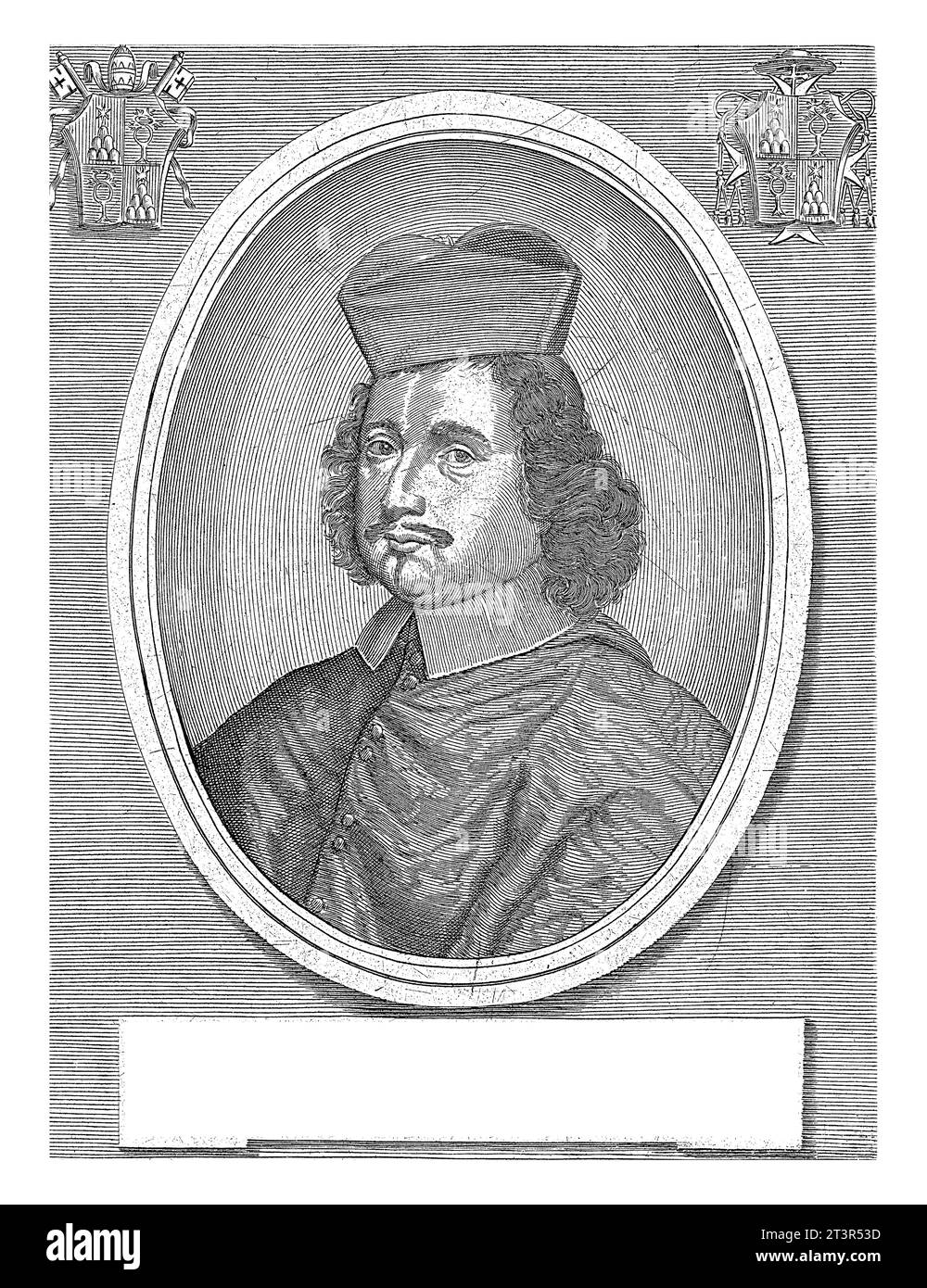 Porträt von Kardinal Flavio Chigi, Giulio Cesare Bianchi, 1771 - 1781, Vintage-Gravur. Stockfoto
