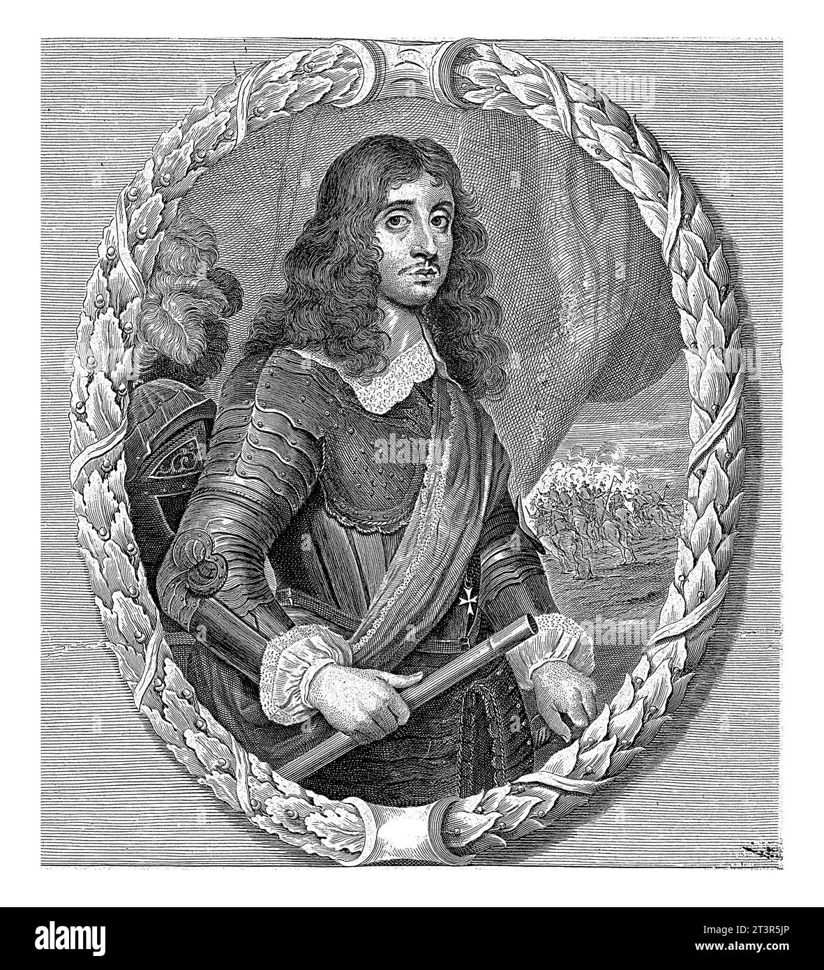 Porträt von Don Juan II. Von Österreich, Jan van Troyen, nach David Teniers (II), 1656 Porträt von Don Juan II. Von Österreich, Gouverneur des südlichen Nethers Stockfoto