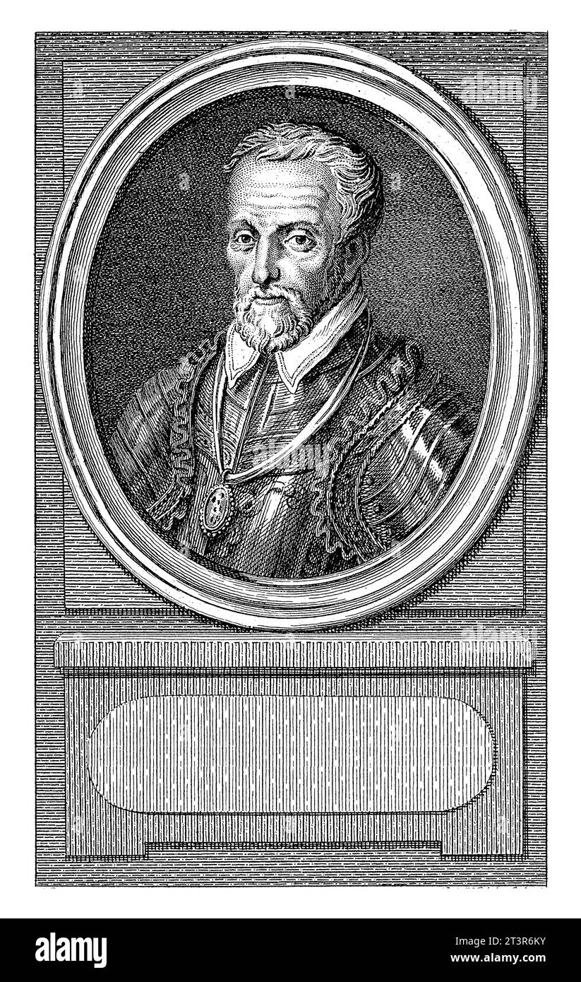 Porträt von Gaspard de Coligny, Reinier Vinkeles (I), nach Jacobus kauft, 1788 Porträt von Gaspard de Coligny, Admiral von Frankreich und Anführer der Umarmung Stockfoto