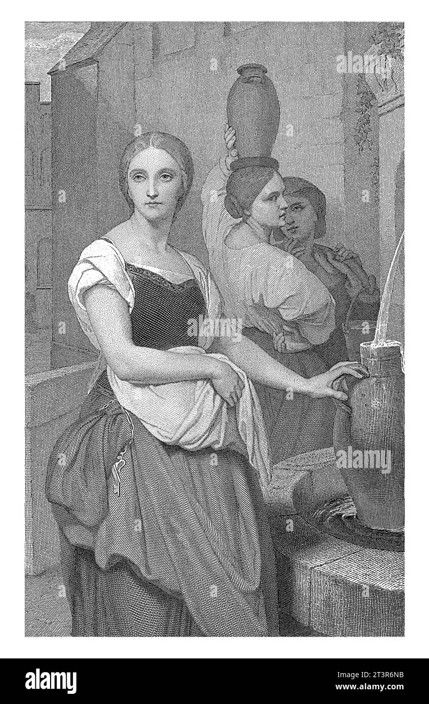 Marguerite am Brunnen. Naar Ary Scheffer, Leopold Flameng, nach Ary Scheffer, 1841 - 1911, Vintage graviert. Stockfoto