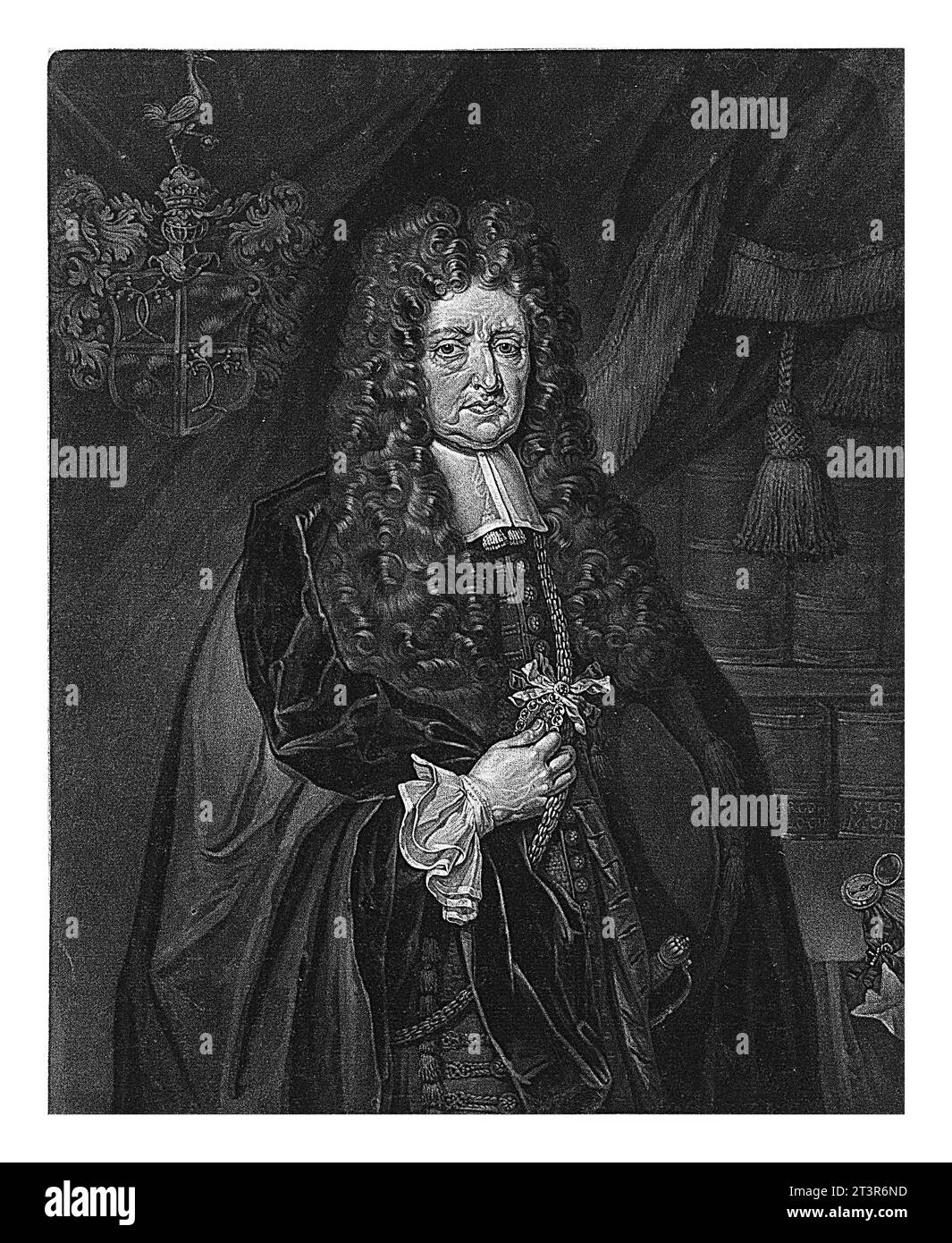 Porträt von Johann Erasmus Seiffert von Klettenberg, Pieter Schenk (I), nach Johann Matthaeus von Merian, 1698–1713 der deutsche Jurist und Schriftsteller Jo Stockfoto
