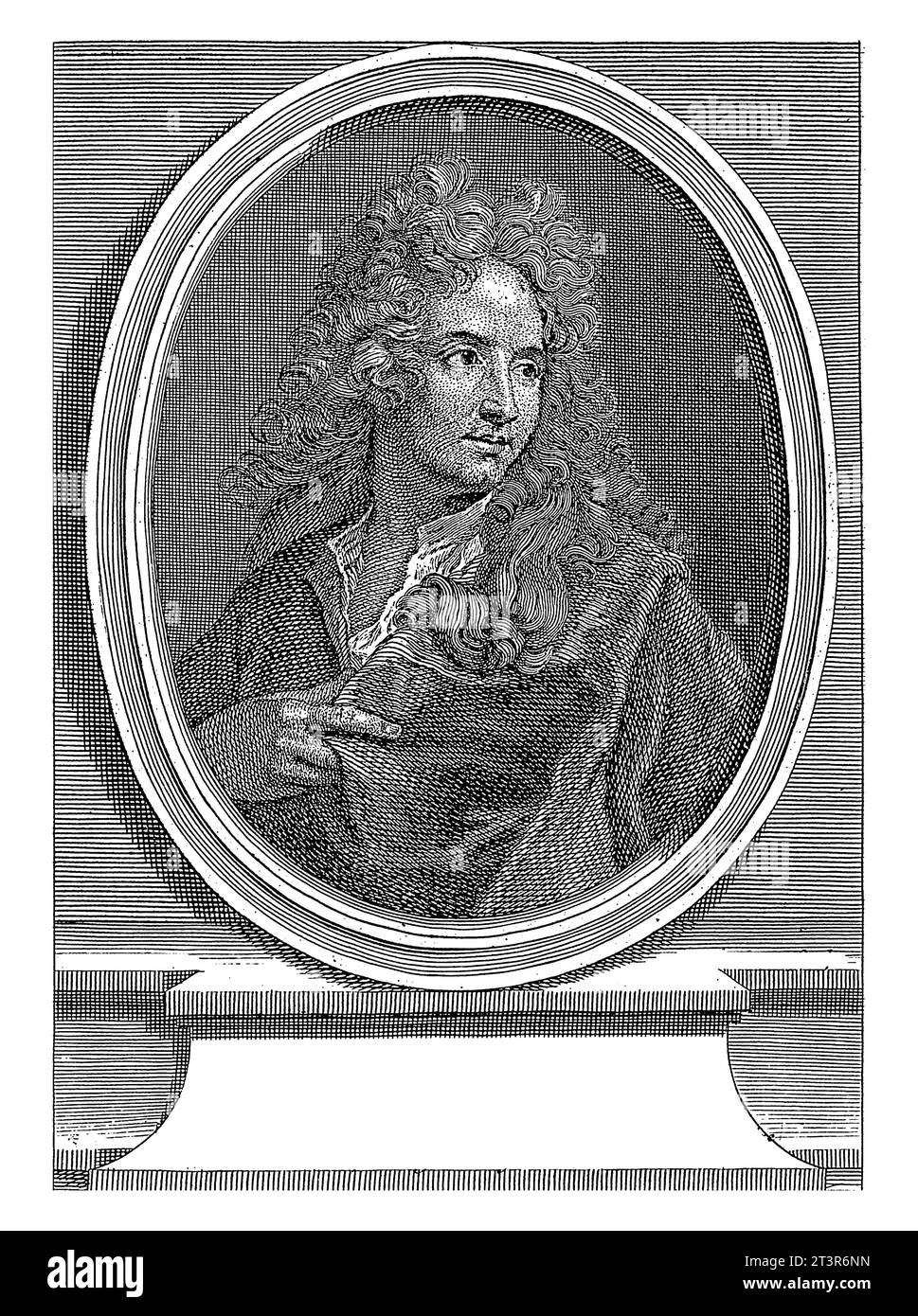 Porträt von Benoit Audran, Benoit Audran (II), nach Joseph Vivien, 1708–1756 Stockfoto