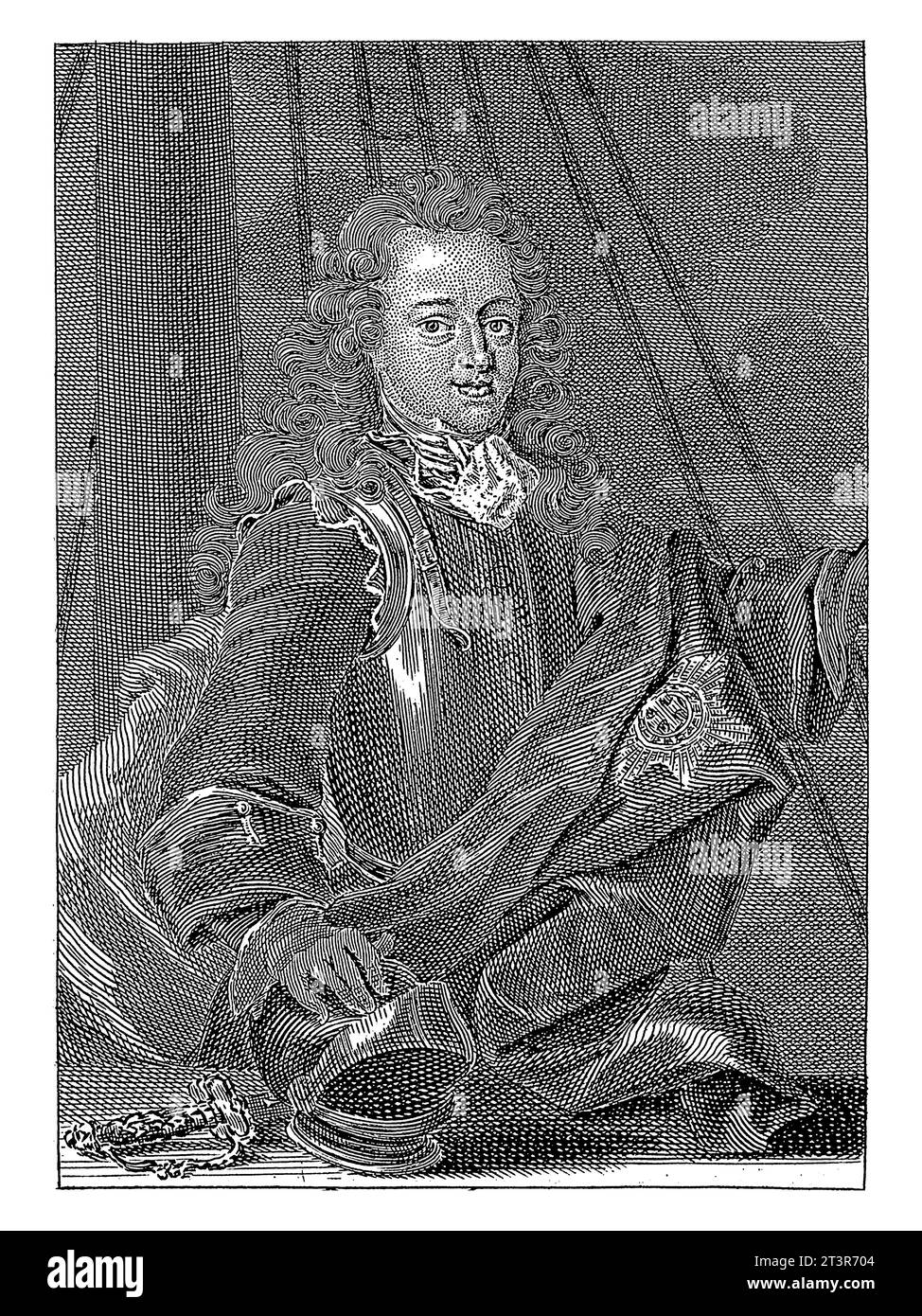 Porträt von James Francis Edward Stuart, Prinz von Wales, Prätender auf den Thron von Großbritannien, Martin Bernigeroth, Johann Martin Bernigeroth, 170 Stockfoto