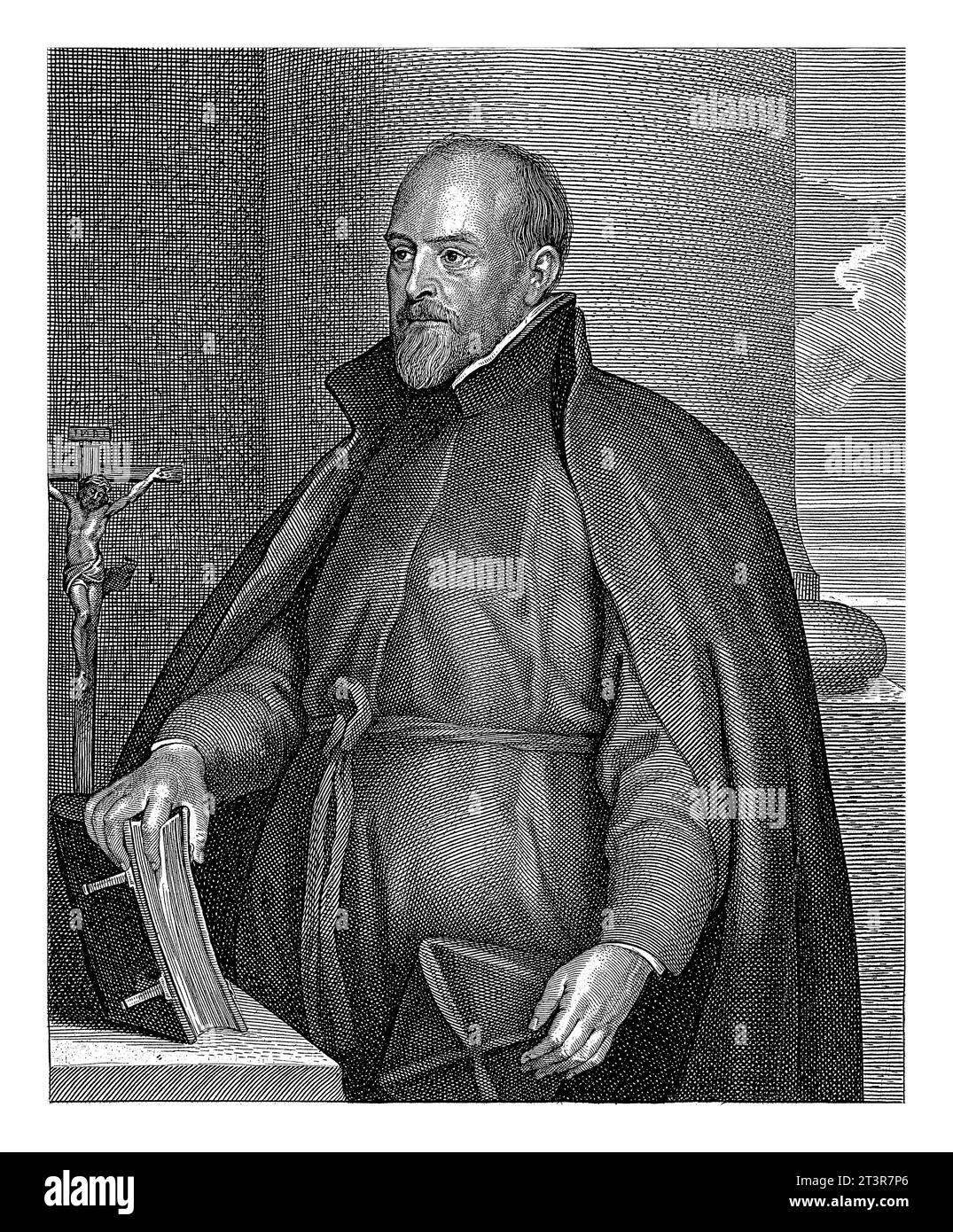 Porträt des Jesuiten Carolus Scribani, Paulus Pontius, nach Petrus Clouwet, nach Anthony van Dyck, 1629–1657. Stockfoto