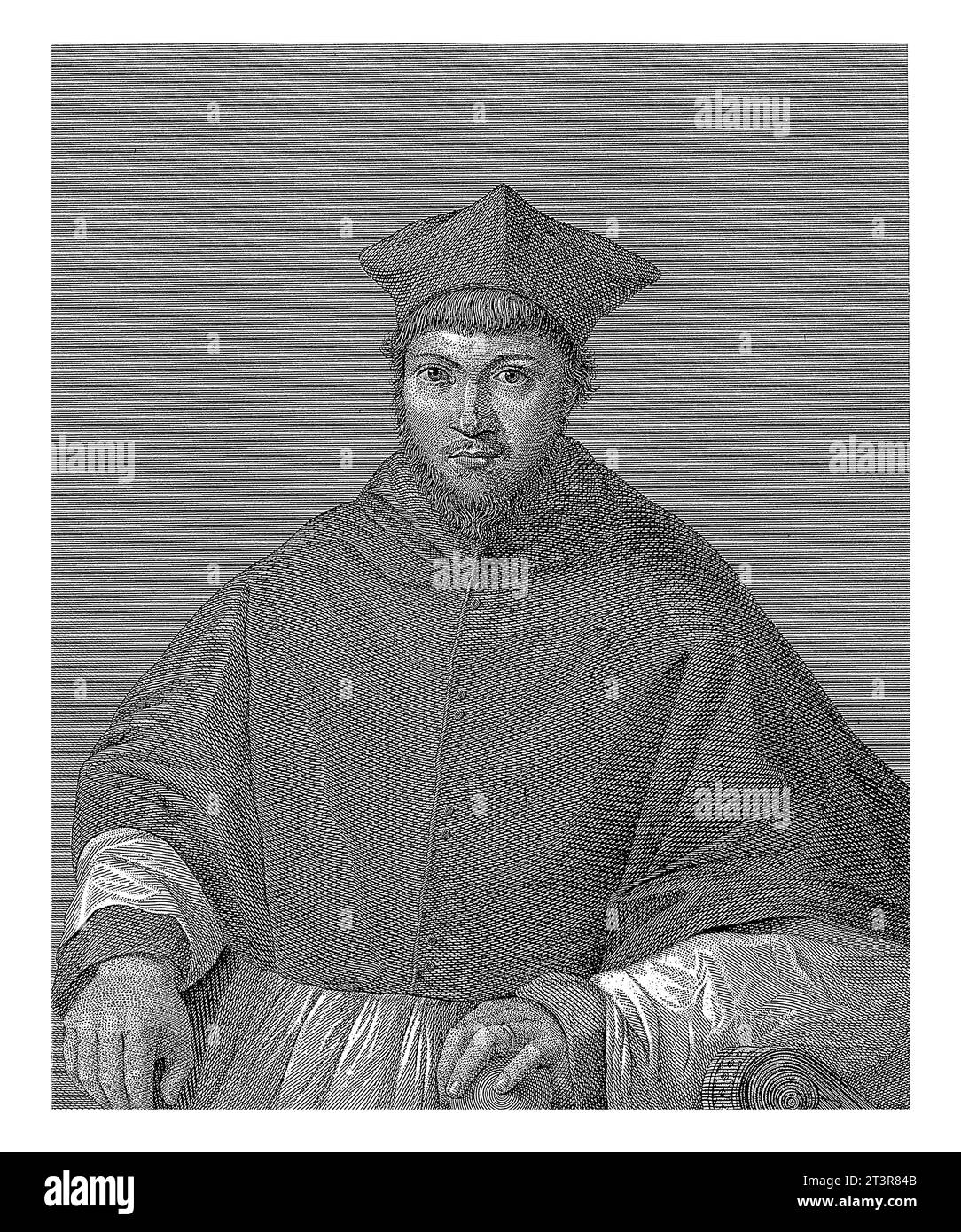 Portret van aartsbisschop Onofrio Bartolini, Michele Vignocchi, nach Giovanni Sanguinetti, nach Girolamo da Carpi, 1800 - 1899 Stockfoto