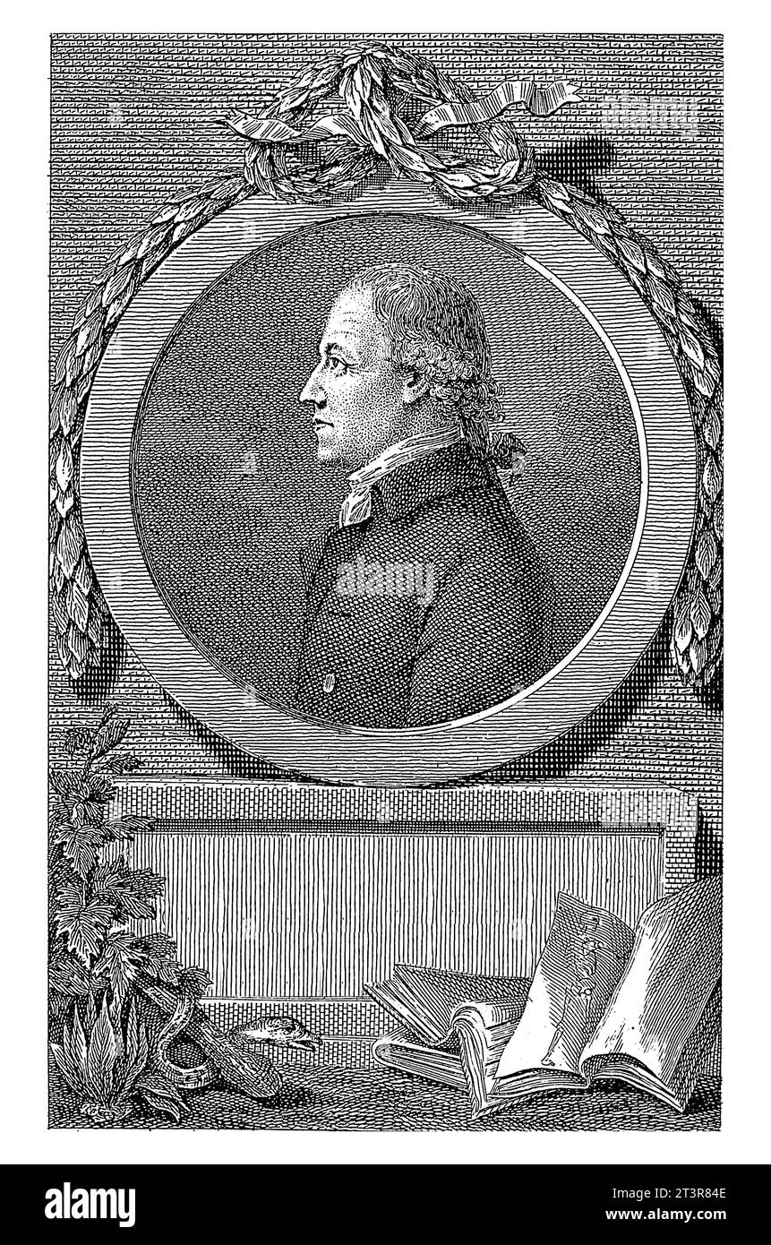 Porträt von Antonius Schmid, Johann Georg Mannsfeld, 1774 - 1817, Vintage-Gravur. Stockfoto