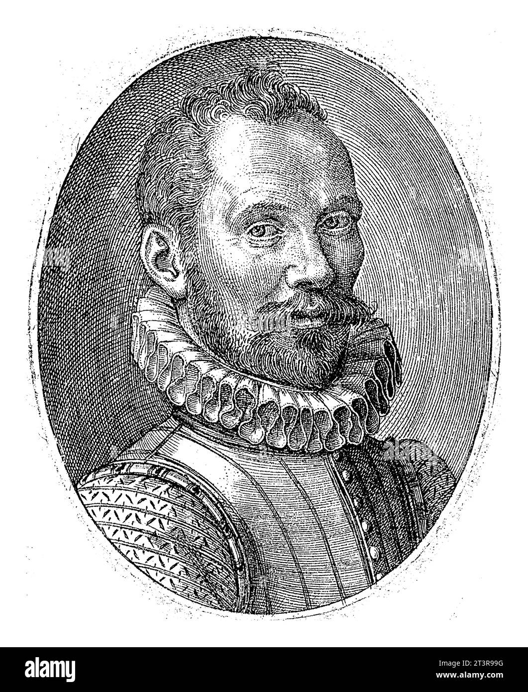 Porträt eines unbekannten Mannes, Pieter Serwouters (zugeschrieben), 1601–1657 Stockfoto