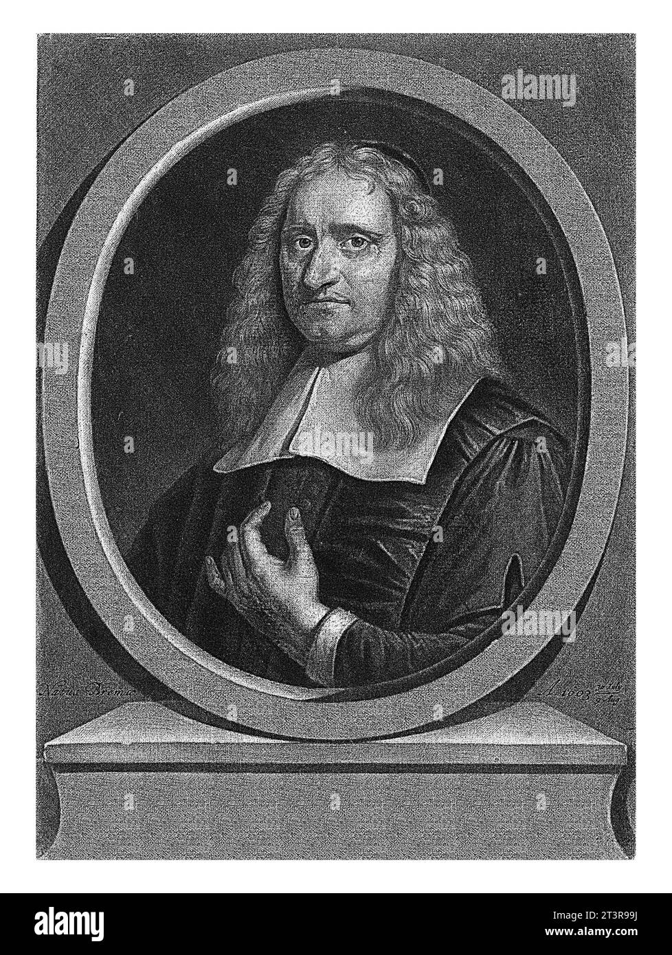 Porträt von Johannes Cocceius, Pieter Schenk (I), 1670 - 1713 Johannes Coch (Cocceius), deutsch-niederländischer Theologe, Philologe und Professor in Success Stockfoto