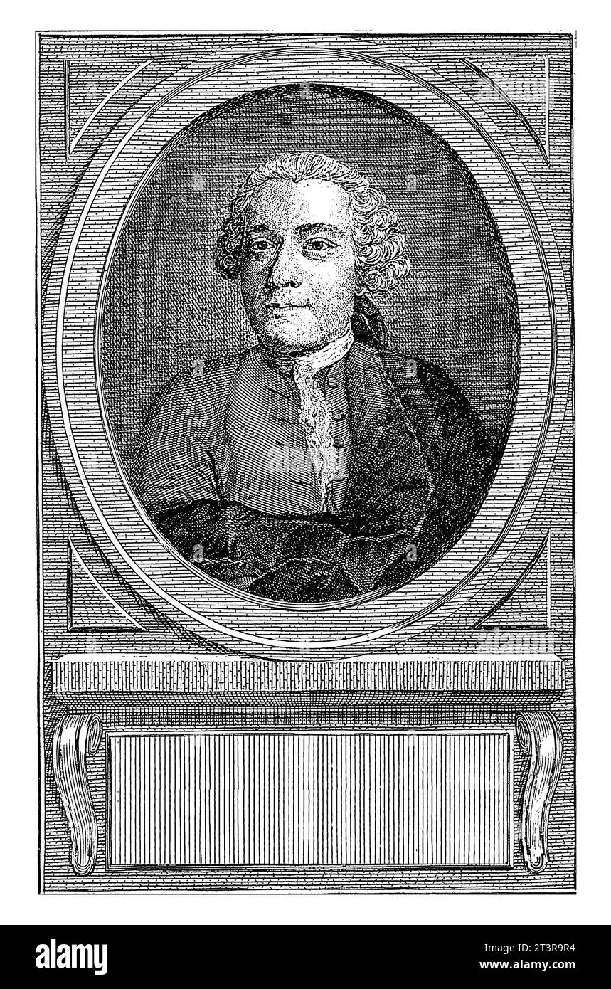 Porträt von Anne Gabriel Meusnier de Querlon im Alter von 42 Jahren, Louis Jacques Cathelin, nach Vispre, 1748–1804 Stockfoto