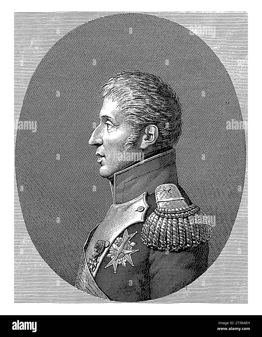 Porträt von König Karl X. von Frankreich, Pierre Audouin, nach Bourdon, 1818, Vintage-Gravur. Stockfoto