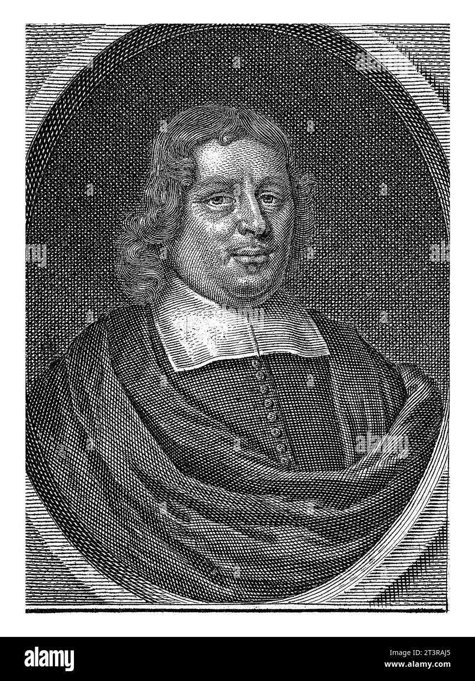 Porträt von Laurentius Homma, Christiaan Hagen, in oder nach 1681–1695 Büste rechts des Predigers Laurentius Homma mit einem sechszeiligen Vers in du Stockfoto