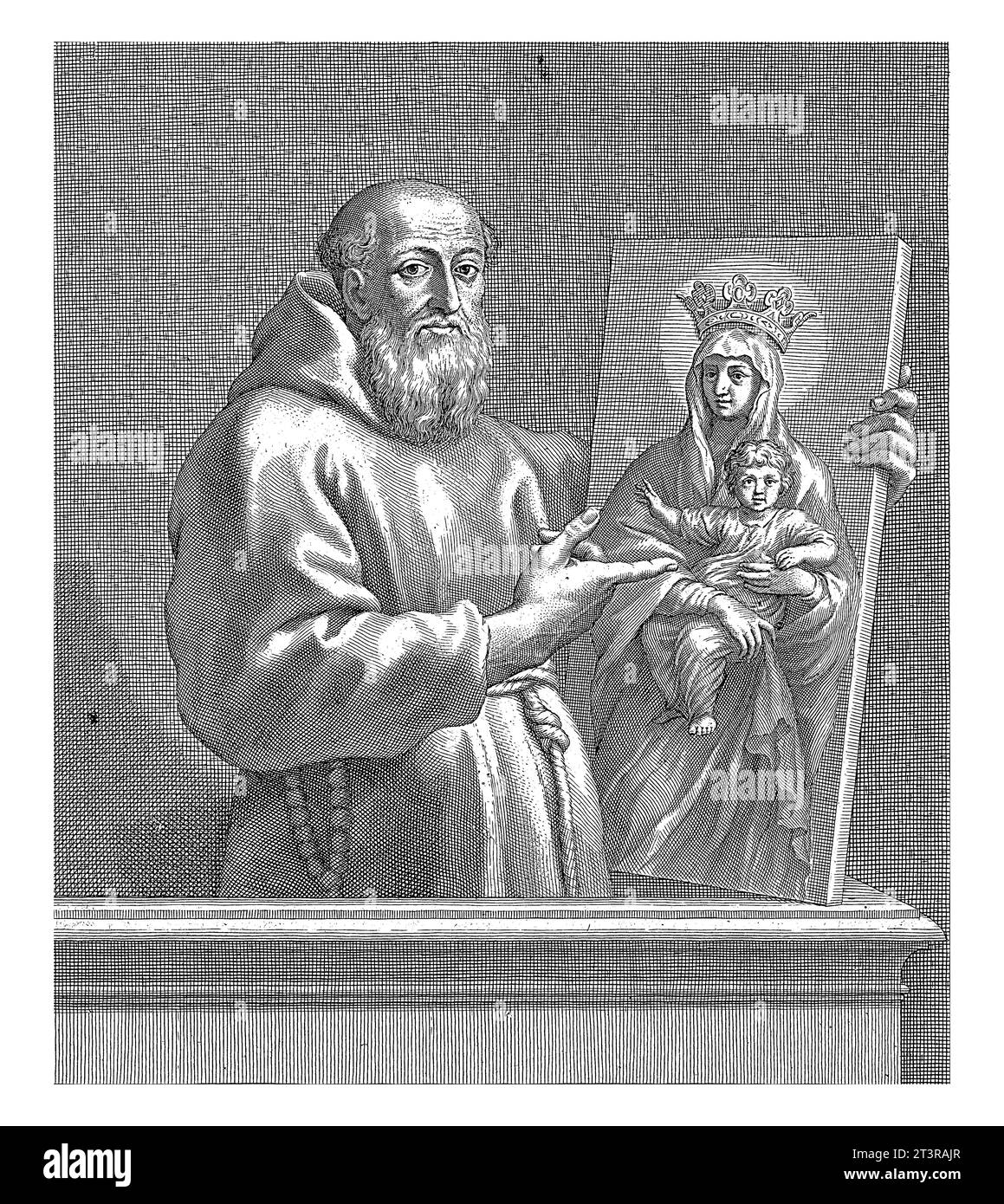 Porträt des Bruders Hieronymus Foroliviensis, Giuseppe Maria Testana, nach Pietro da Cortona, 1658–1679 Porträt des Bruders Hieronymus Foroliviensi Stockfoto