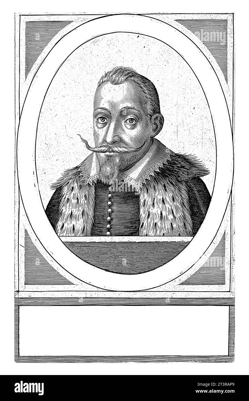 Porträt von Sigismund III., König von Polen und Schweden, Hendrick Hondius (I), Büste von 1608 links von Sigismund III., König von Polen und Schweden, in einem o Stockfoto