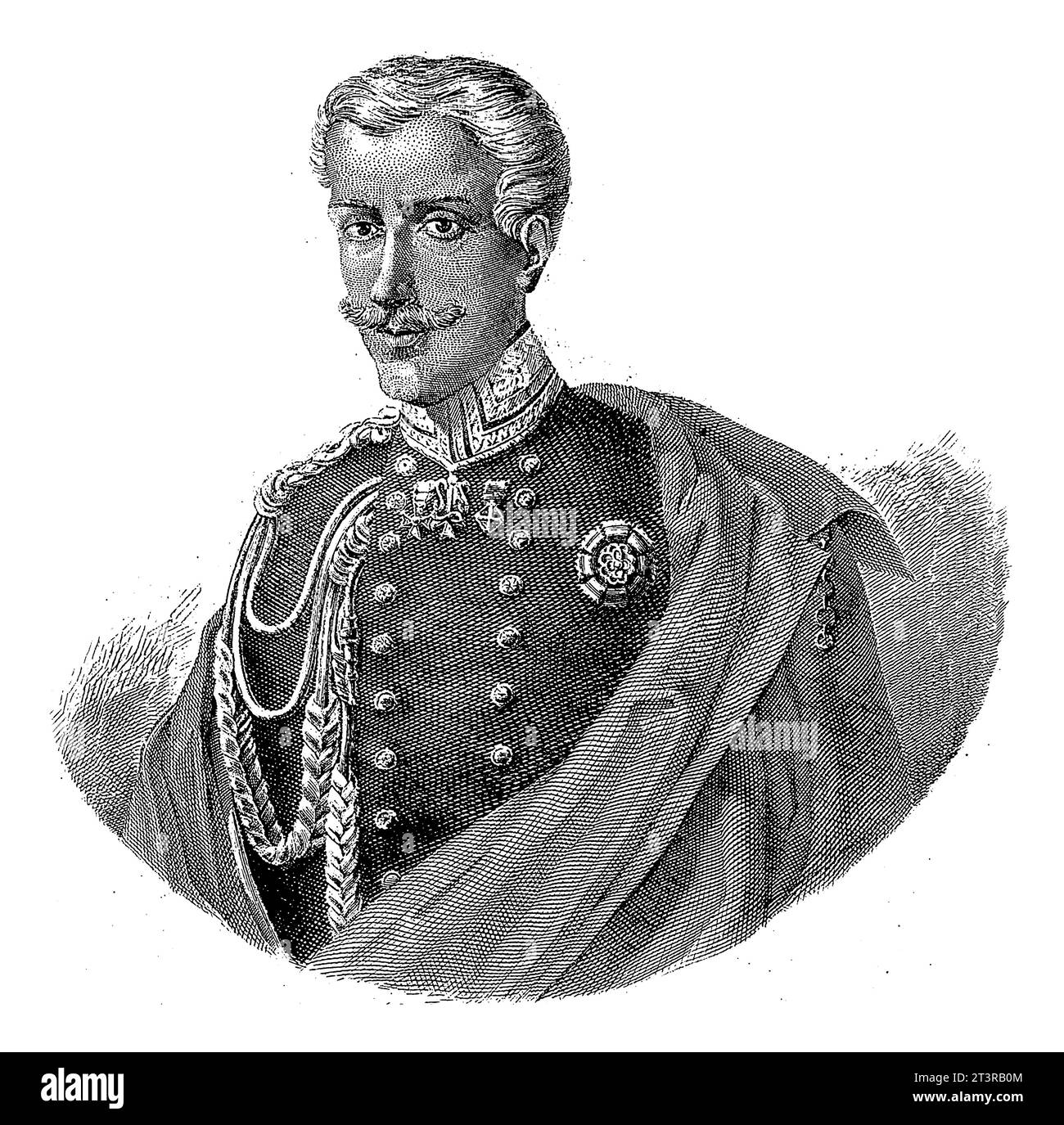 Porträt von Karl Albert, König von Sardinien, C. Rancini, um 1849, Vintage-Stich. Stockfoto