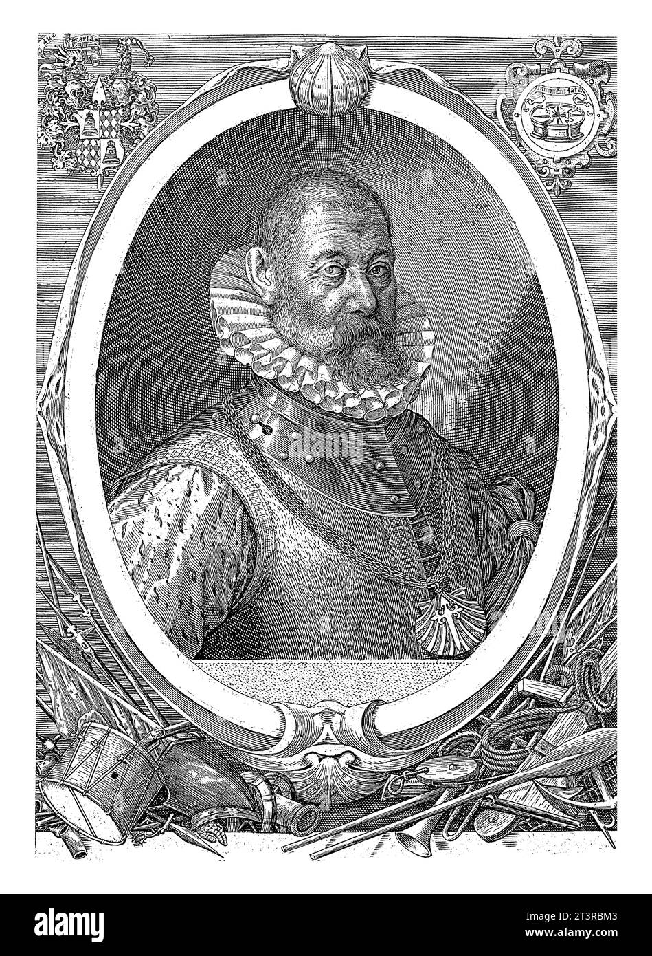 Porträt von Guillen de San Clemente, Aegidius Sadeler, 1597 - 1608 Guillen de San Clemente, spanischer Botschafter am kaiserlichen Hof Rudolf II Stockfoto