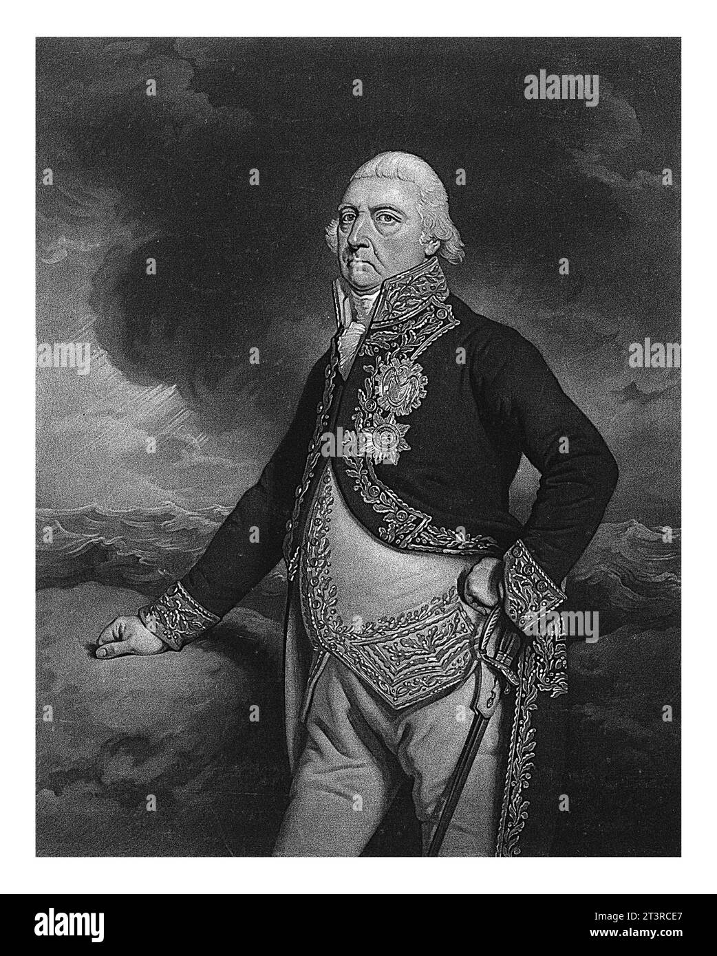 Porträt von Admiral Jan Hendrik van Kinsbergen, Charles Howard Hodges, nach Johan Friedrich Burckman, 1788–1837 Jan Hendrik van Kinsbergen, Vize-Ad Stockfoto