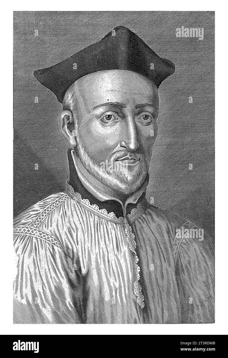 Porträt von Pierre Coton, Gaspar Bouttats, 1650–1695 Pierre Coton, Jesuit und Beichtvater von Heinrich IV. Von Frankreich. Nach rechts. Stockfoto