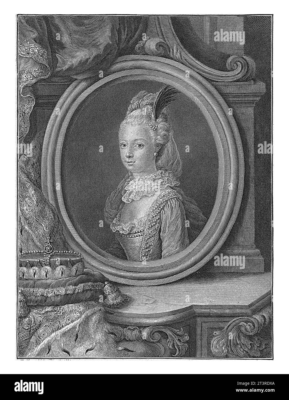 Porträt von Marie-Antoinette, Erzherzogin von Österreich, Christian Friedrich Fritzsch, nach Franz Xaver Wagenschan, 1770-1774 Stockfoto
