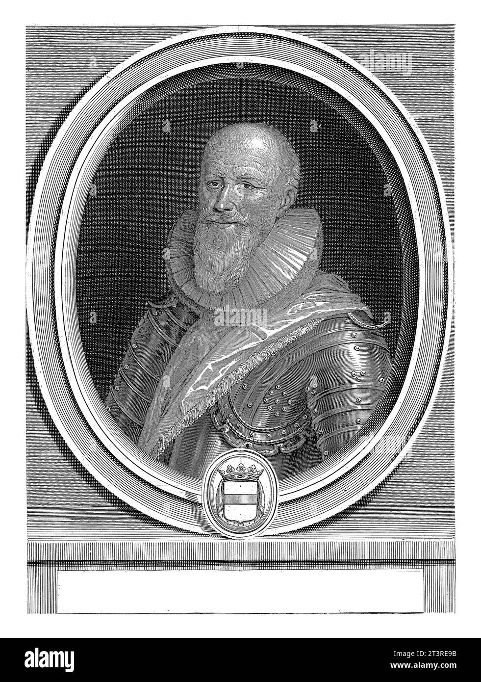 Porträt von Maximilien de eethune, Gerard Edelinck, 1652–1707 Porträt des französischen Ministers Maximilien de Bethune, Herzog von Sully (1560–1641) in AR Stockfoto