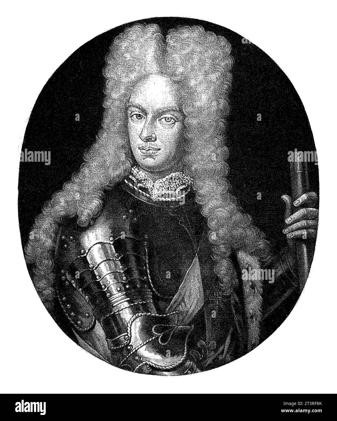Porträt von Augustus II., König von Polen, Pieter Schenk (I), 1694–1713 August II., Kurfürst von Sachsen und König von Polen, Spitzname „der starke“. Stockfoto