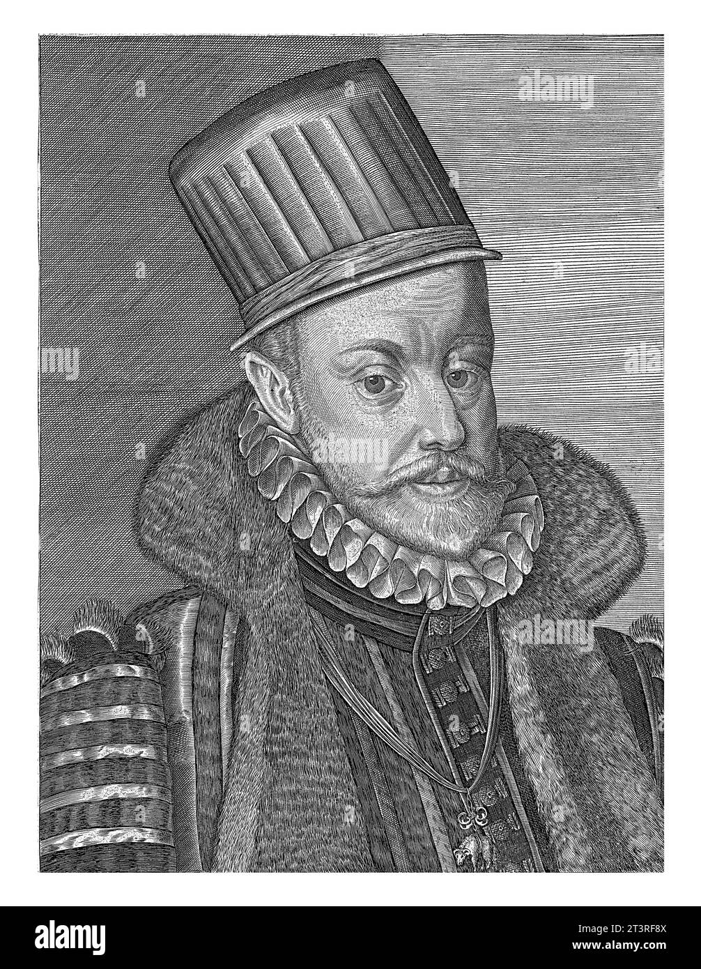 Porträt von Philipp II. Von Spanien, Johannes Eillarts, 1600–1650 Büstenporträt von Philipp II. Von Spanien (1527–1598), König von Spanien, Neapel, Sizilien und Hafen Stockfoto
