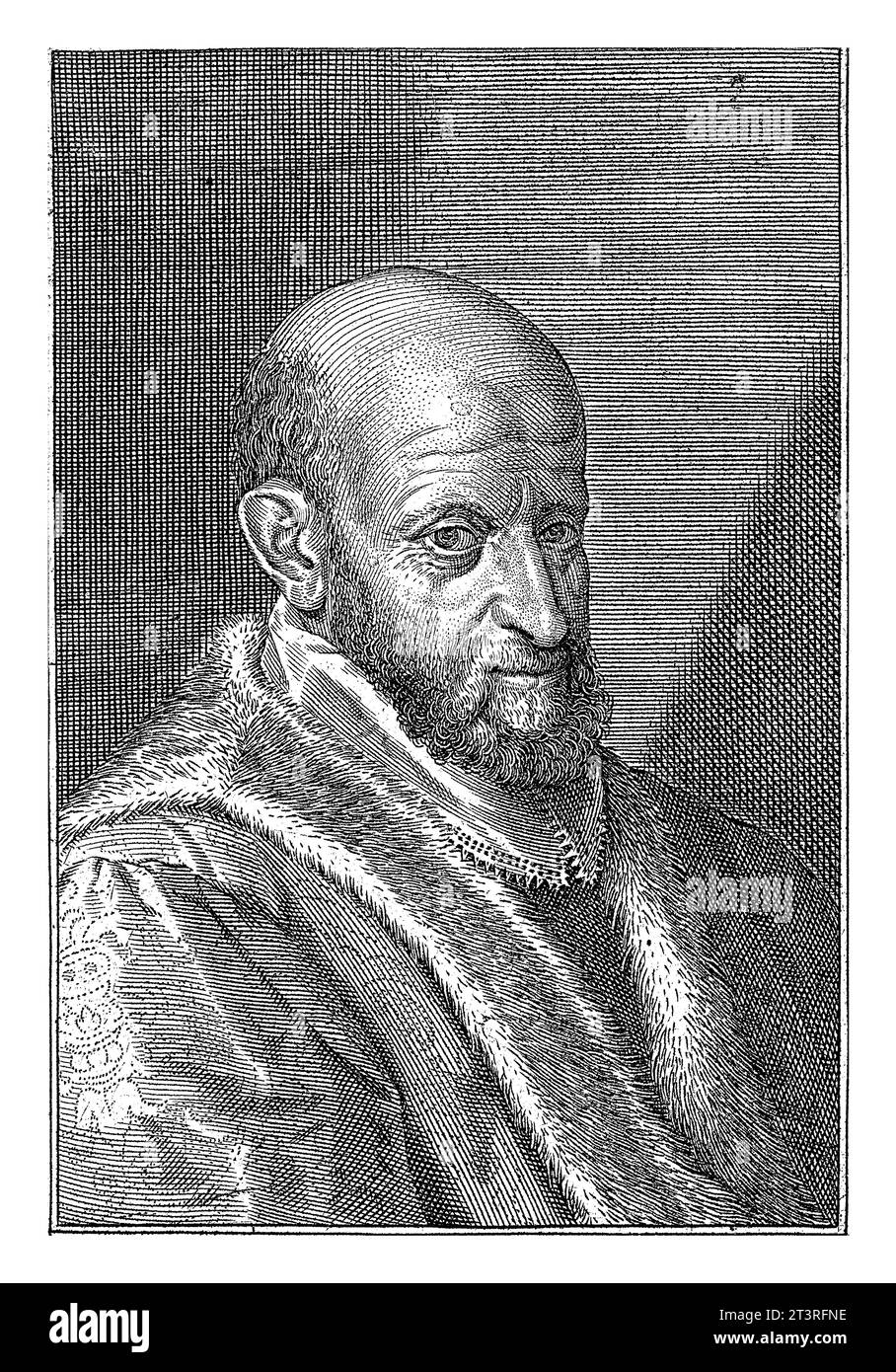 Porträt von Girolamo Mercuriale, Johann Sadeler (I) (zugeschrieben), 1600–1660 Mercuriale Girolamo, auch bekannt unter seinem lateinischen Namen: Hieronymus Mercuri Stockfoto