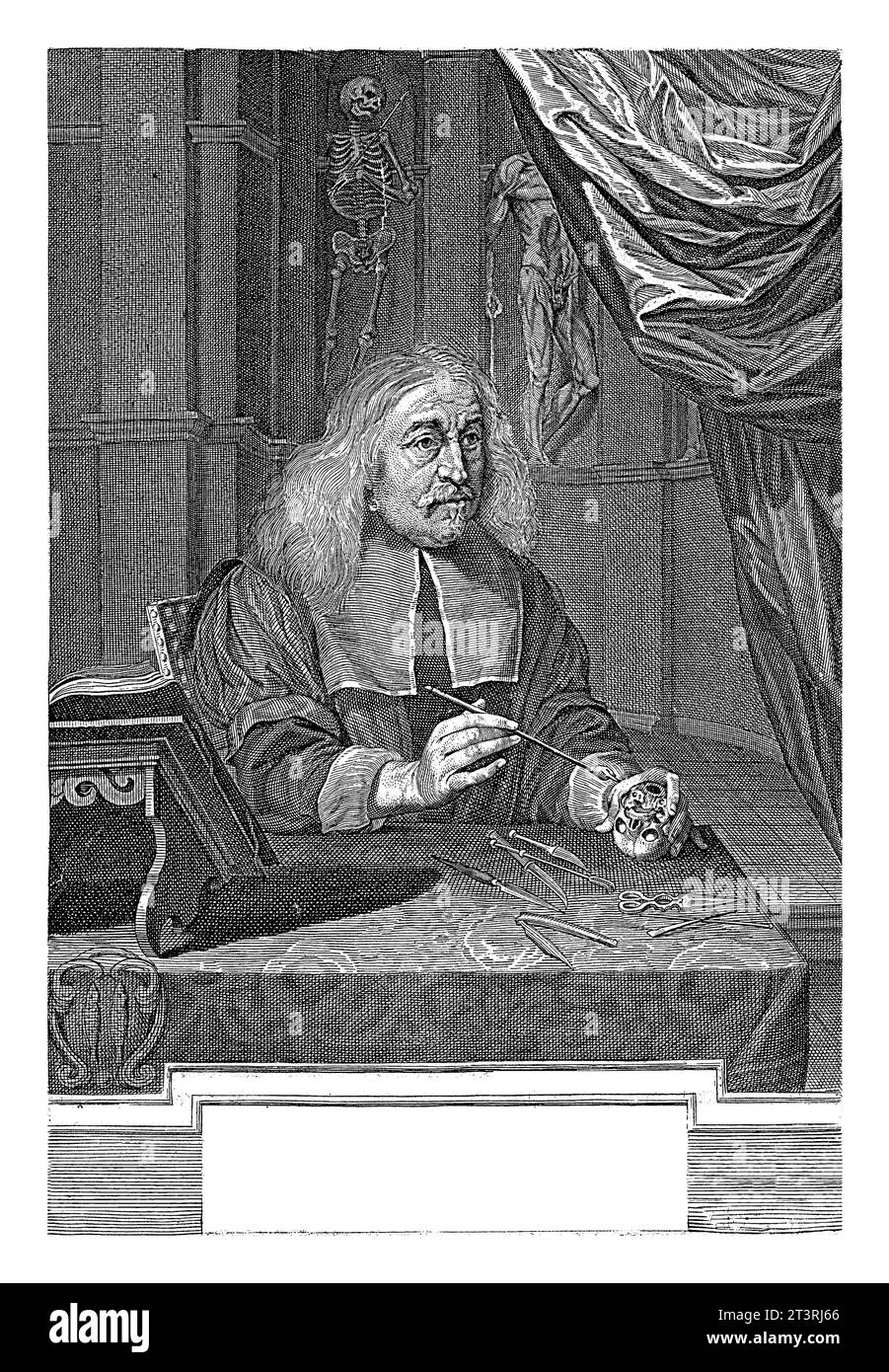 Porträt von Jan van Buyten im Alter von 62 Jahren, Arnold van Westerhout, nach Charles Emmanuel Biset, 1674 Stockfoto
