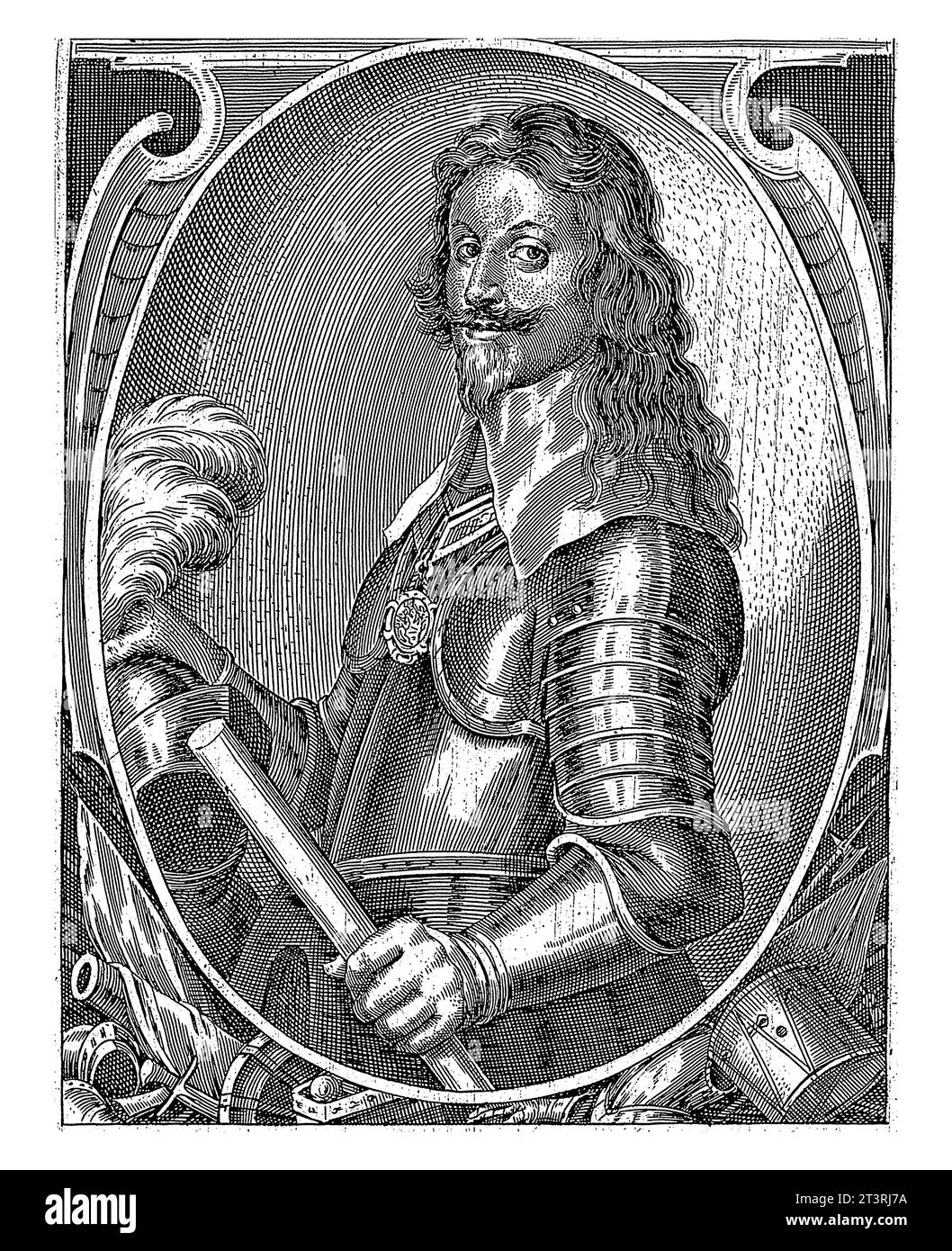 Porträt von Thomas Franz von Savoyen-Carignan, Raphael Custos, 1606 - 1656, Vintage-Gravur. Stockfoto